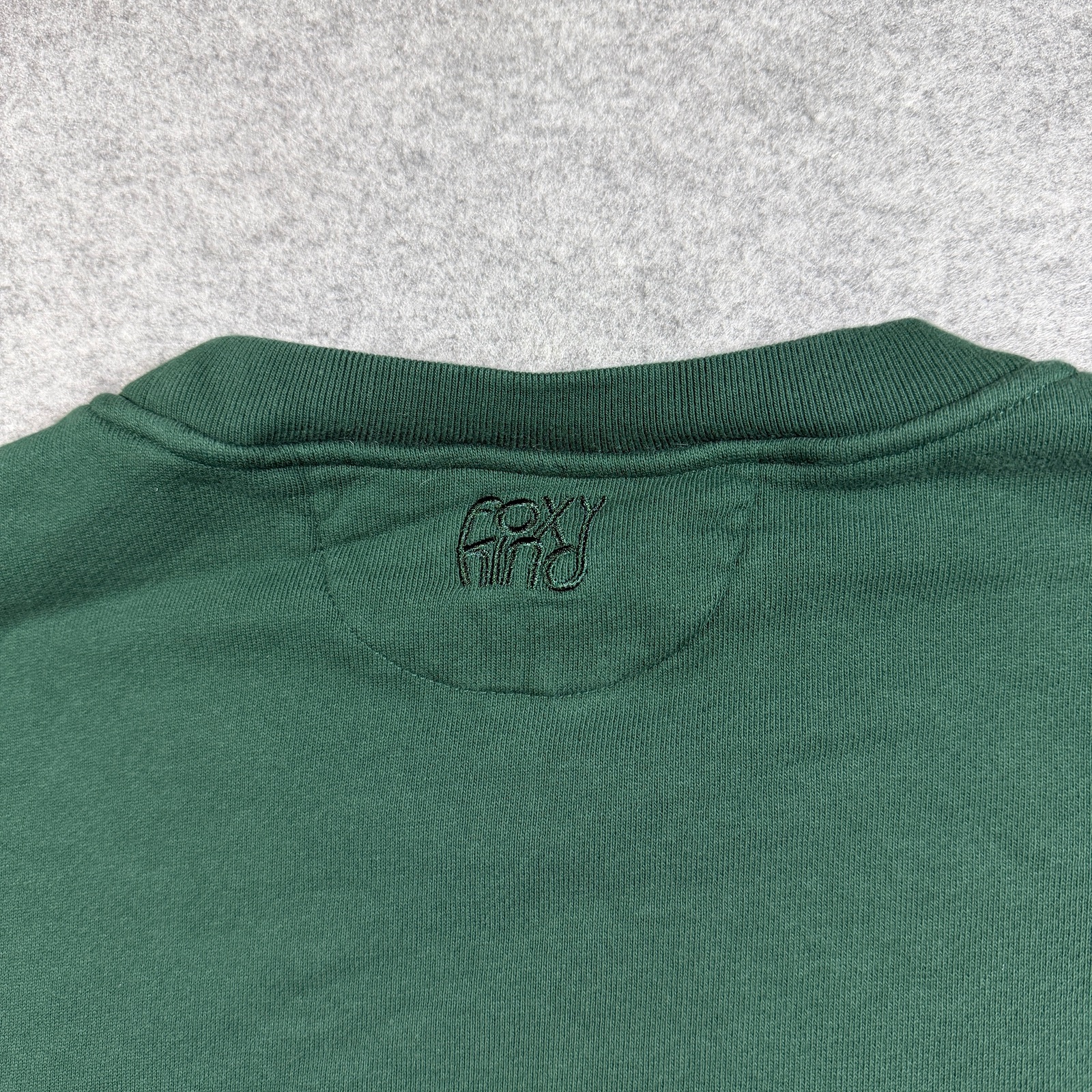 The Foxy Kind Heavyweight Sweatshirt Womens L Green Crewneck Relaxed Fit Cotton thumbnail 3
