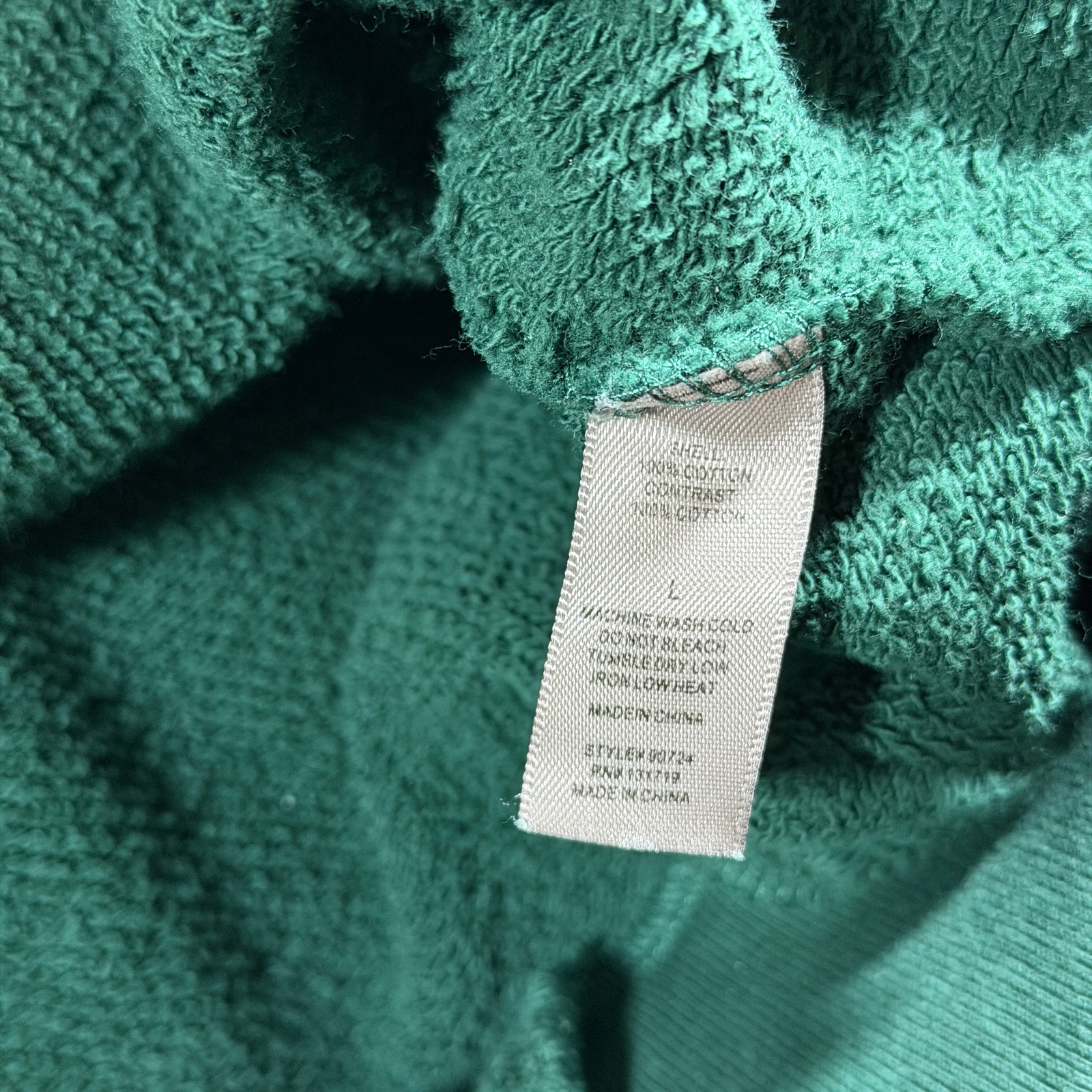 The Foxy Kind Heavyweight Sweatshirt Womens L Green Crewneck Relaxed Fit Cotton thumbnail 4