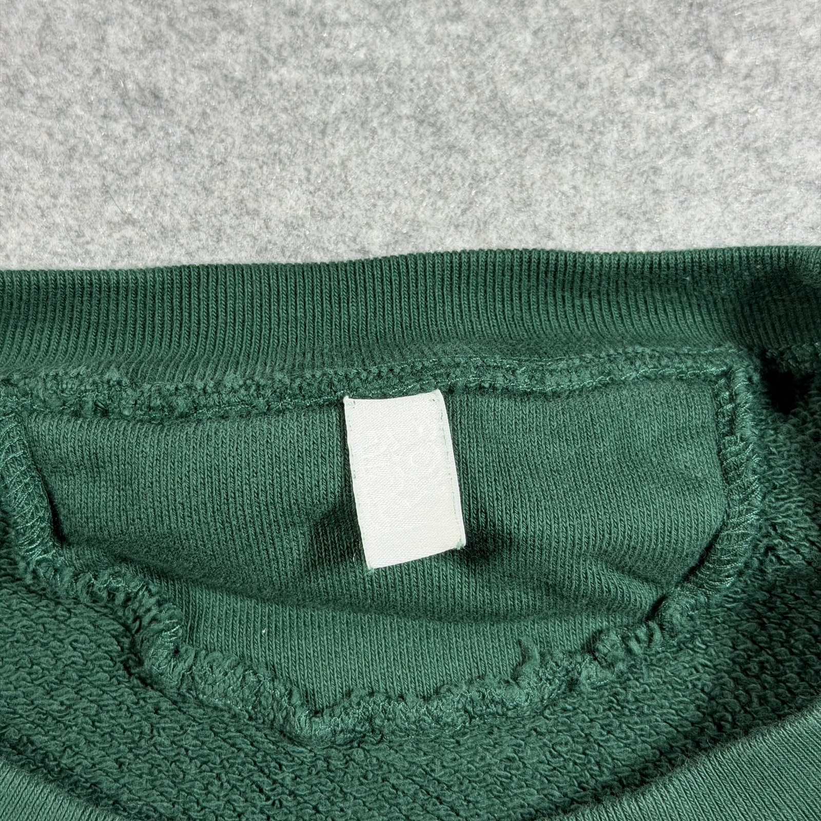 The Foxy Kind Heavyweight Sweatshirt Womens L Green Crewneck Relaxed Fit Cotton thumbnail 5