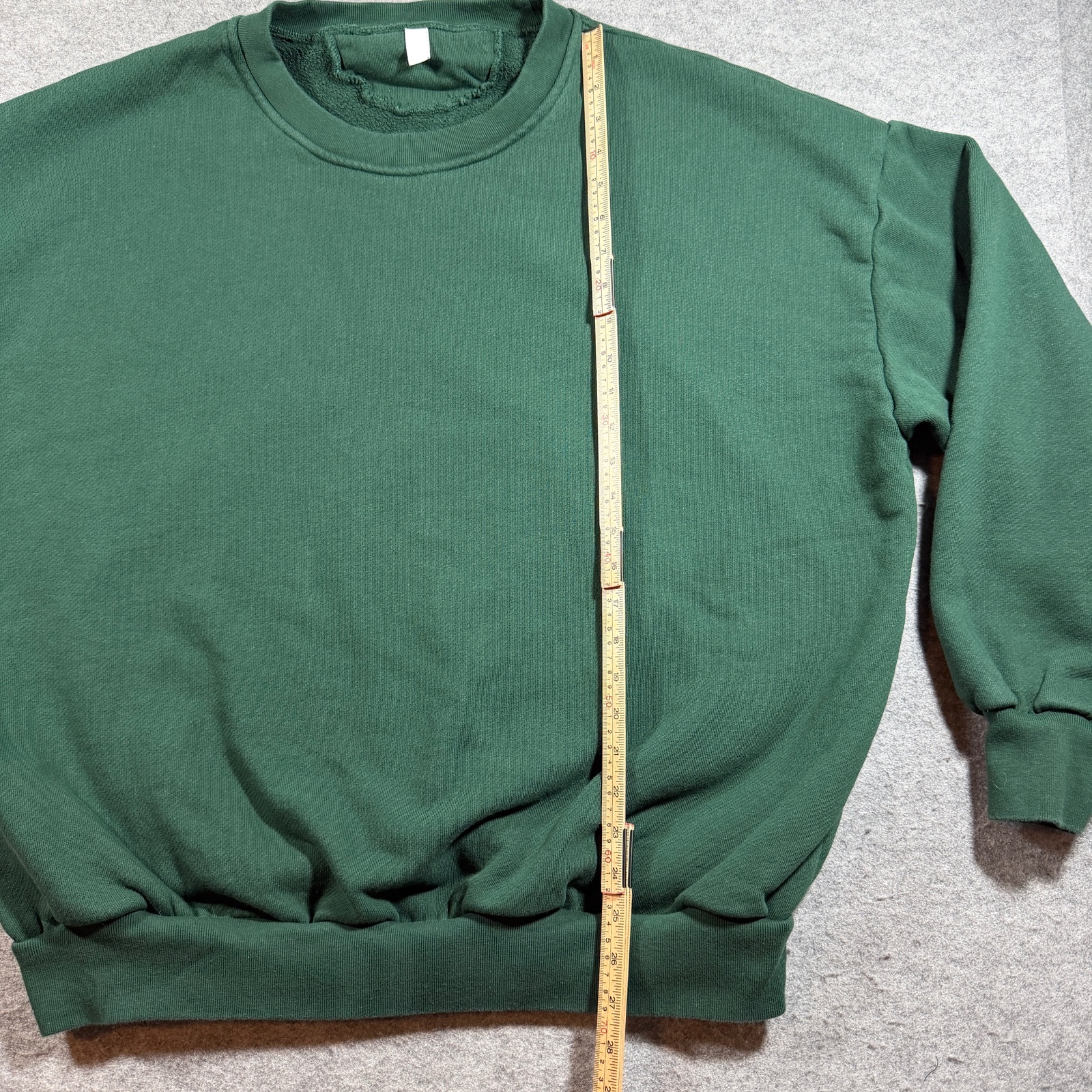 The Foxy Kind Heavyweight Sweatshirt Womens L Green Crewneck Relaxed Fit Cotton thumbnail 6
