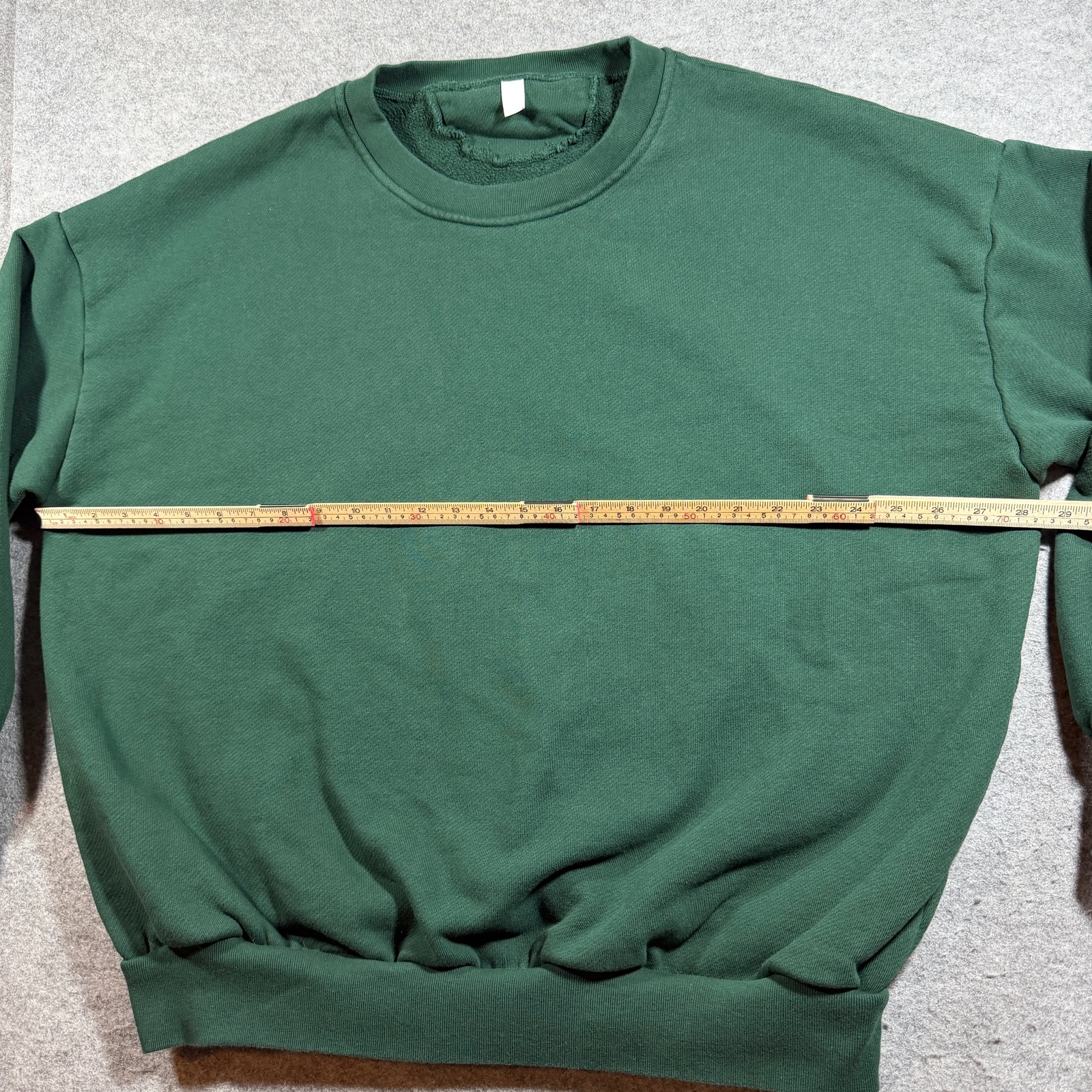 The Foxy Kind Heavyweight Sweatshirt Womens L Green Crewneck Relaxed Fit Cotton thumbnail 7