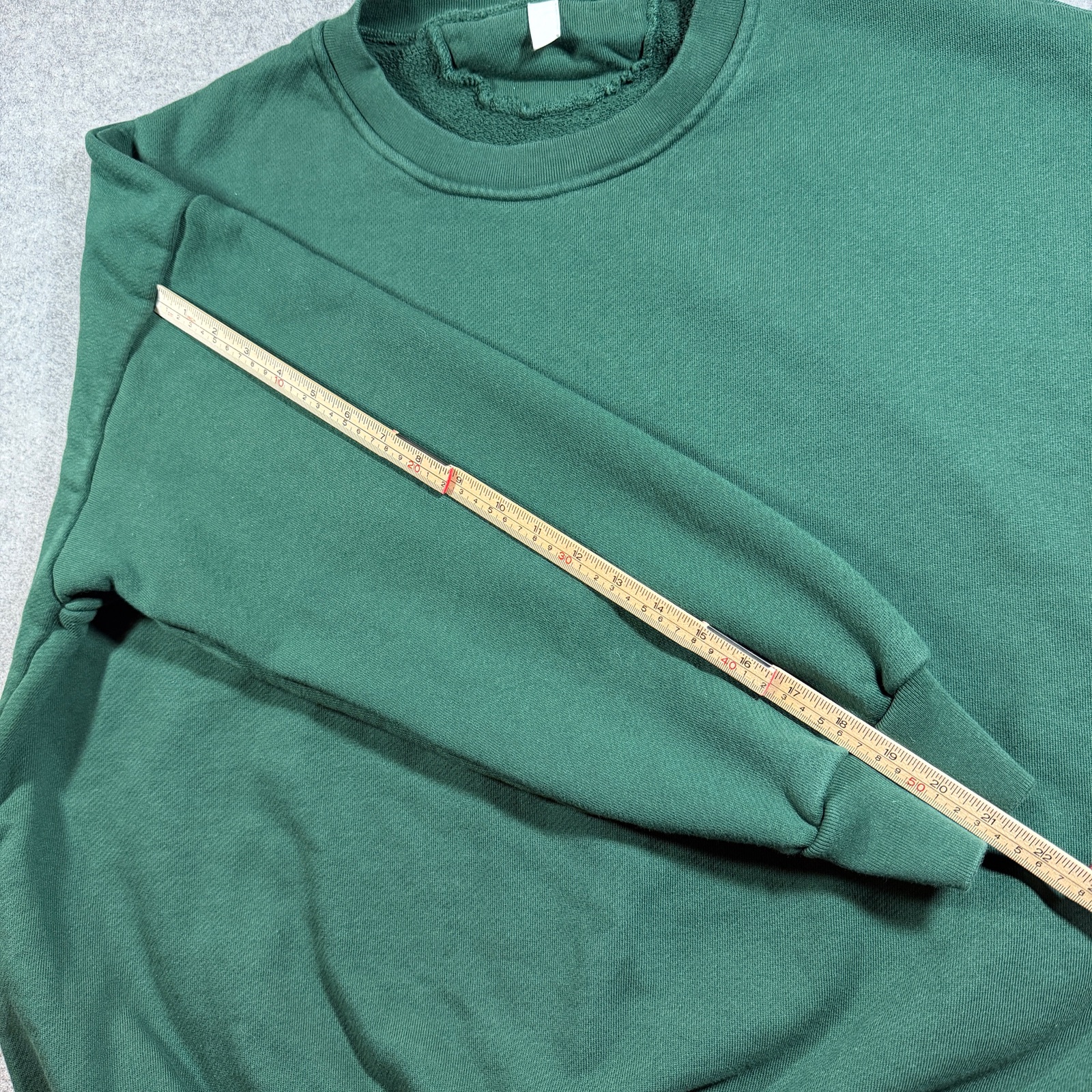 The Foxy Kind Heavyweight Sweatshirt Womens L Green Crewneck Relaxed Fit Cotton thumbnail 8