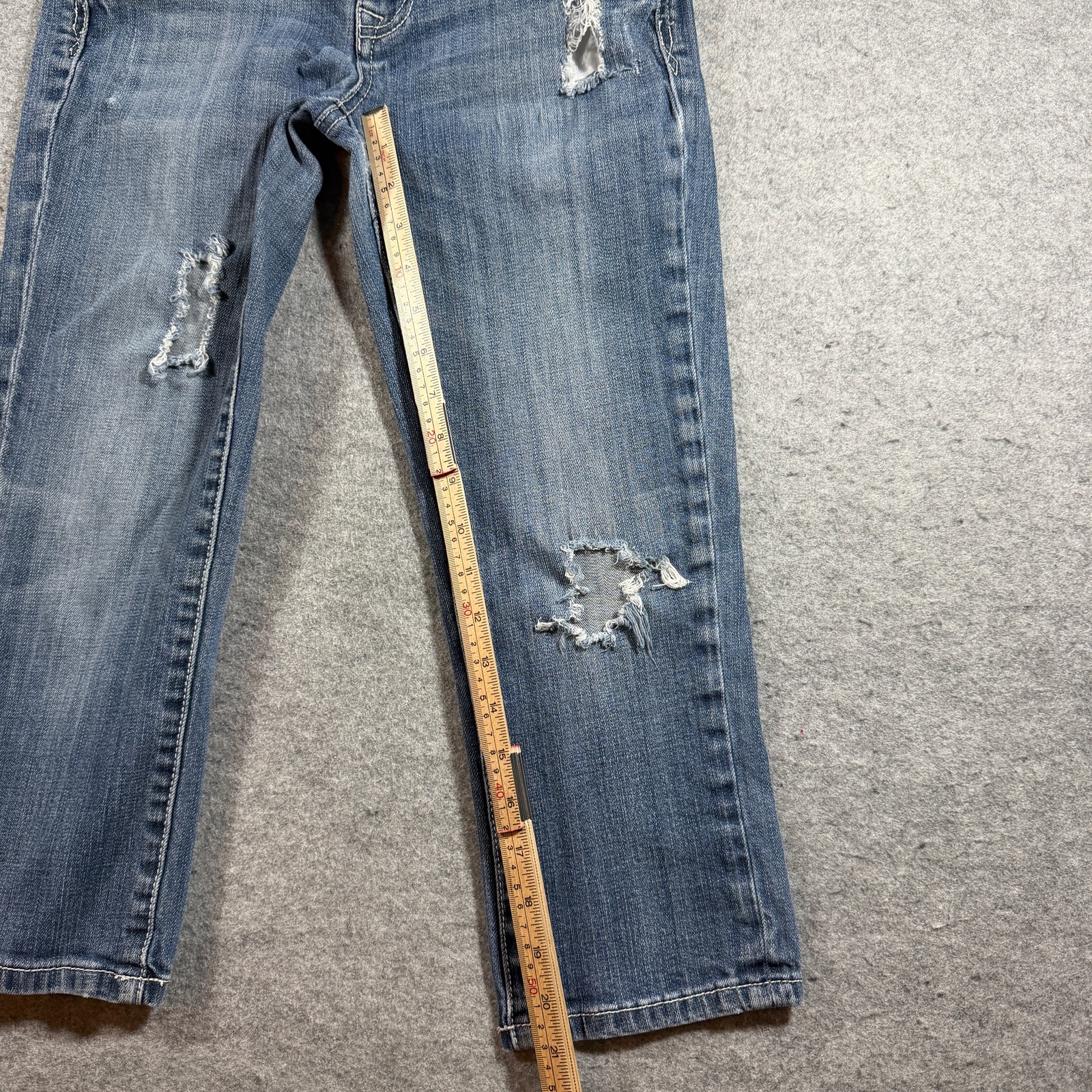 Y2K L.A. Idol USA Jeans Womens 5 Blue Bootcut Distressed Rhinestone Embellished thumbnail 7