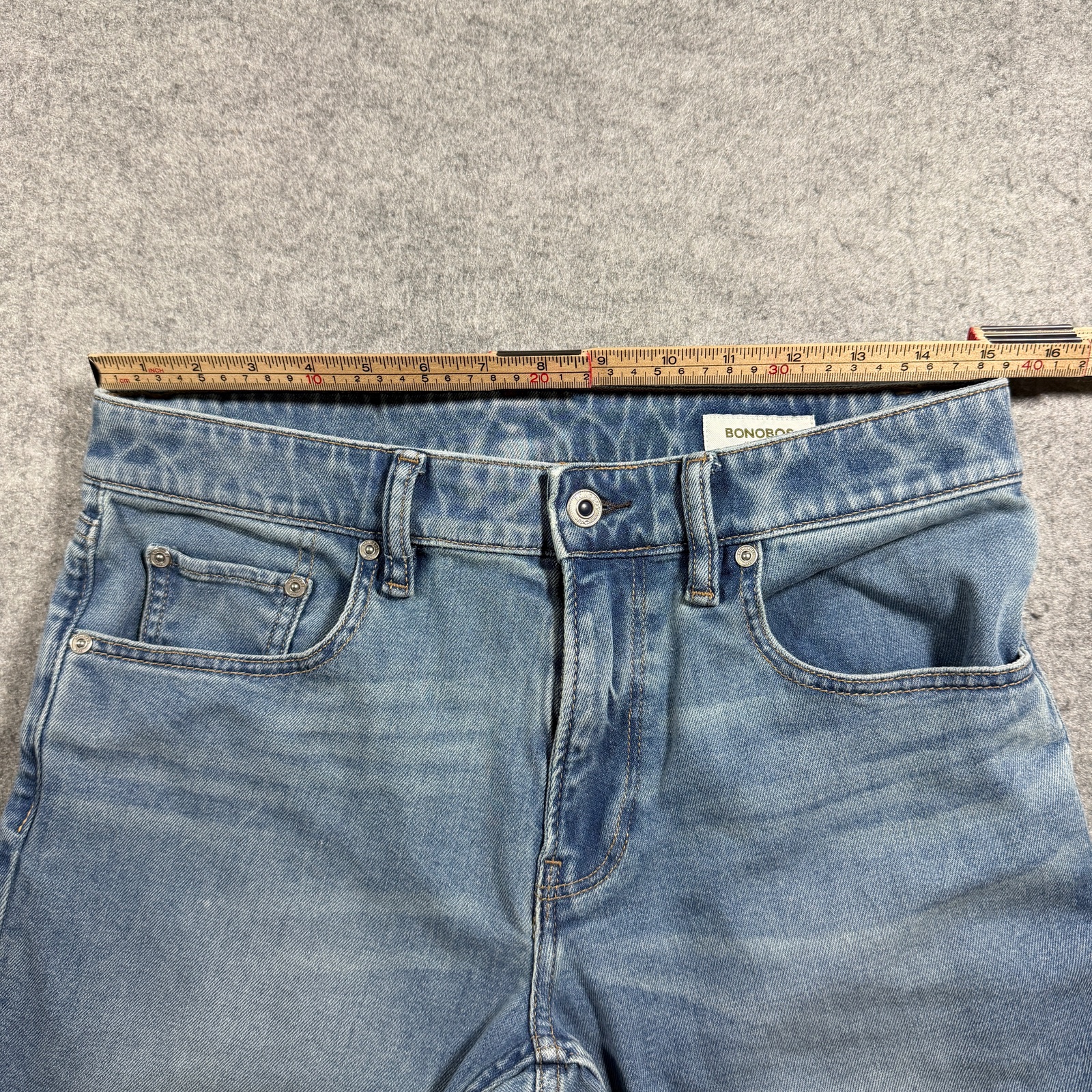 Bonobos Jeans Mens 31x30 Light Blue Wash Slim Fit Stretch Denim Five Pocket thumbnail 6