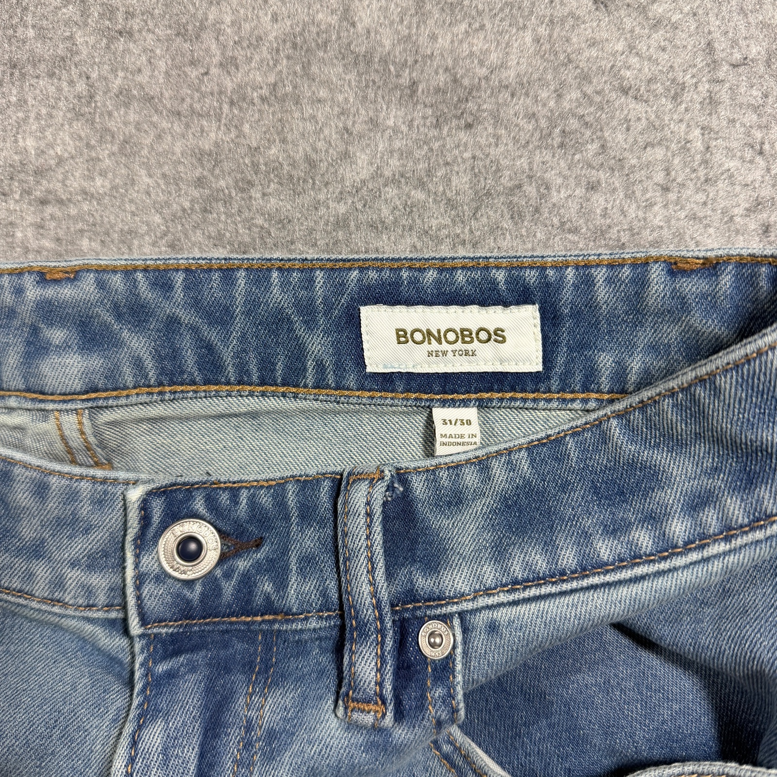 Bonobos Jeans Mens 31x30 Light Blue Wash Slim Fit Stretch Denim Five Pocket thumbnail 10