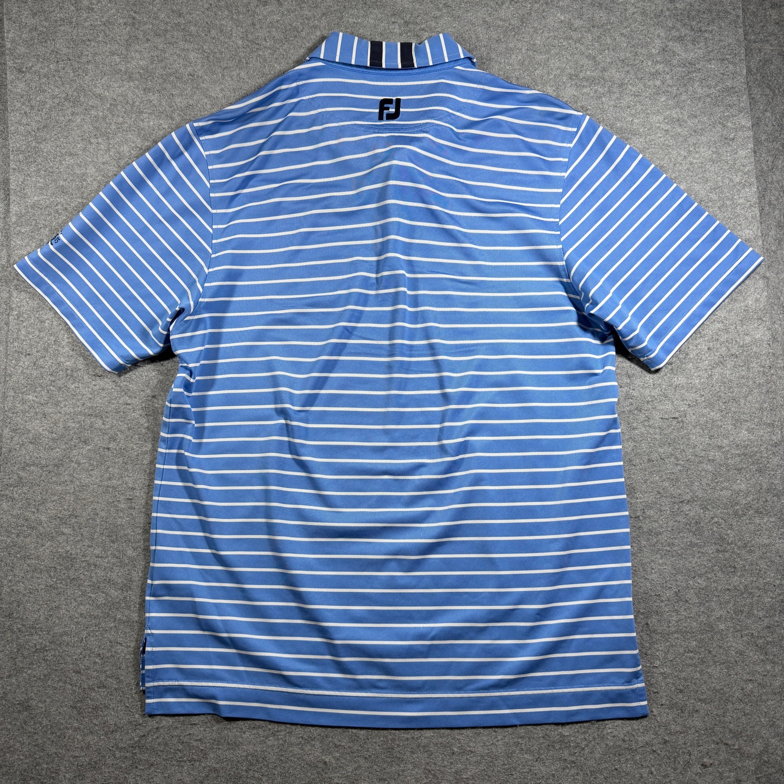 FootJoy Golf Polo Mens M Blue Striped Breathable Moisture Wicking Preppy Stretch thumbnail 2
