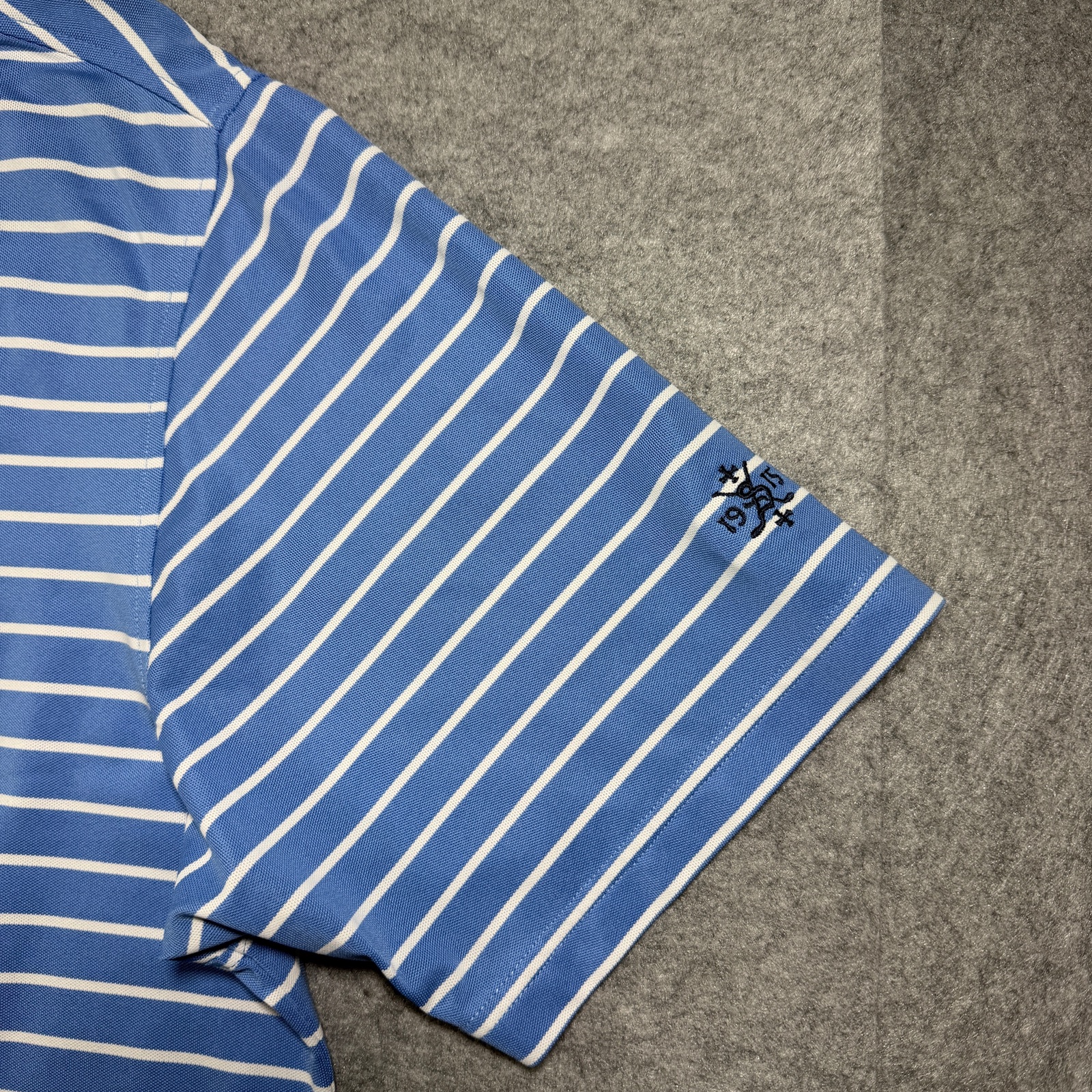 FootJoy Golf Polo Mens M Blue Striped Breathable Moisture Wicking Preppy Stretch thumbnail 5