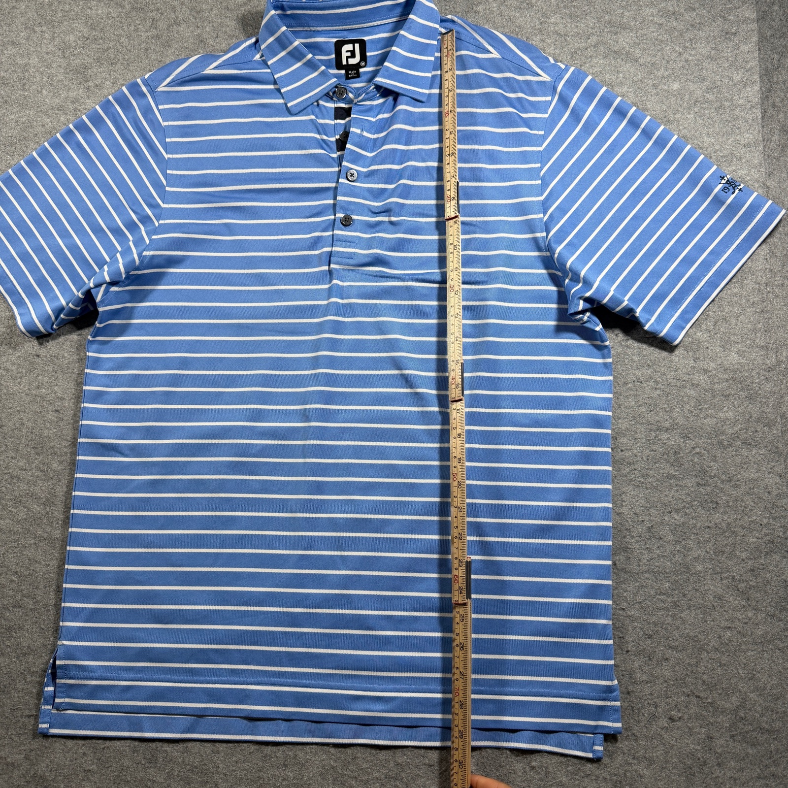 FootJoy Golf Polo Mens M Blue Striped Breathable Moisture Wicking Preppy Stretch thumbnail 6