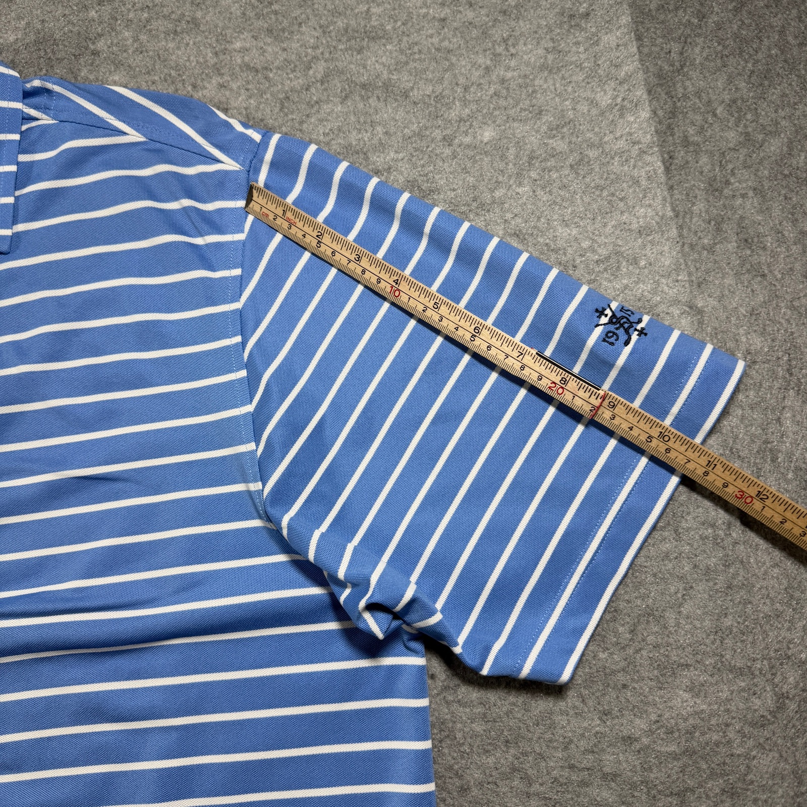 FootJoy Golf Polo Mens M Blue Striped Breathable Moisture Wicking Preppy Stretch thumbnail 8