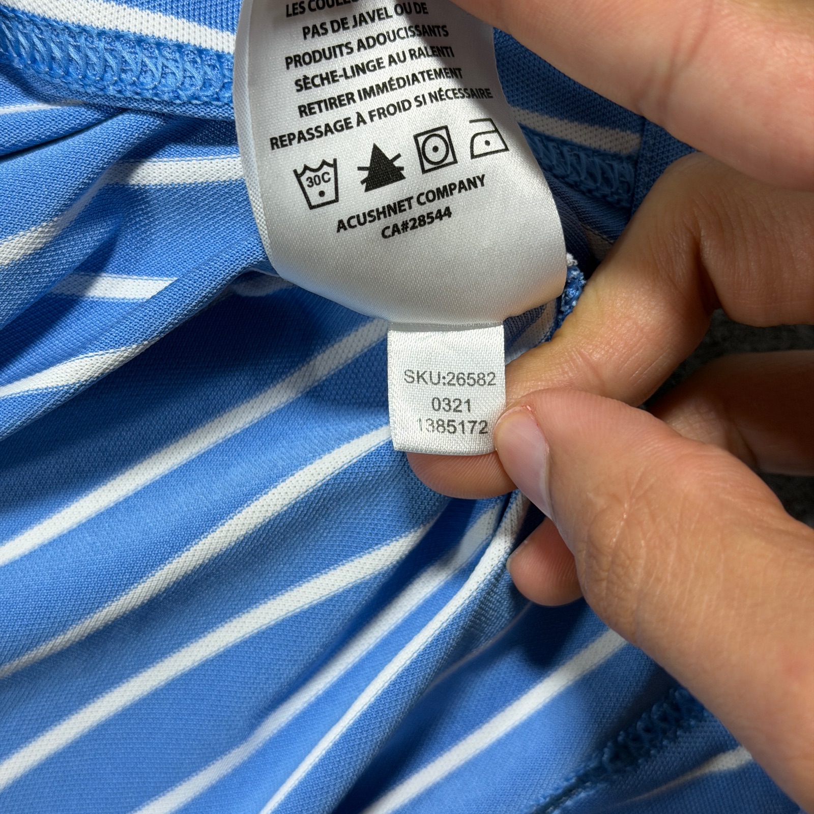 FootJoy Golf Polo Mens M Blue Striped Breathable Moisture Wicking Preppy Stretch thumbnail 10