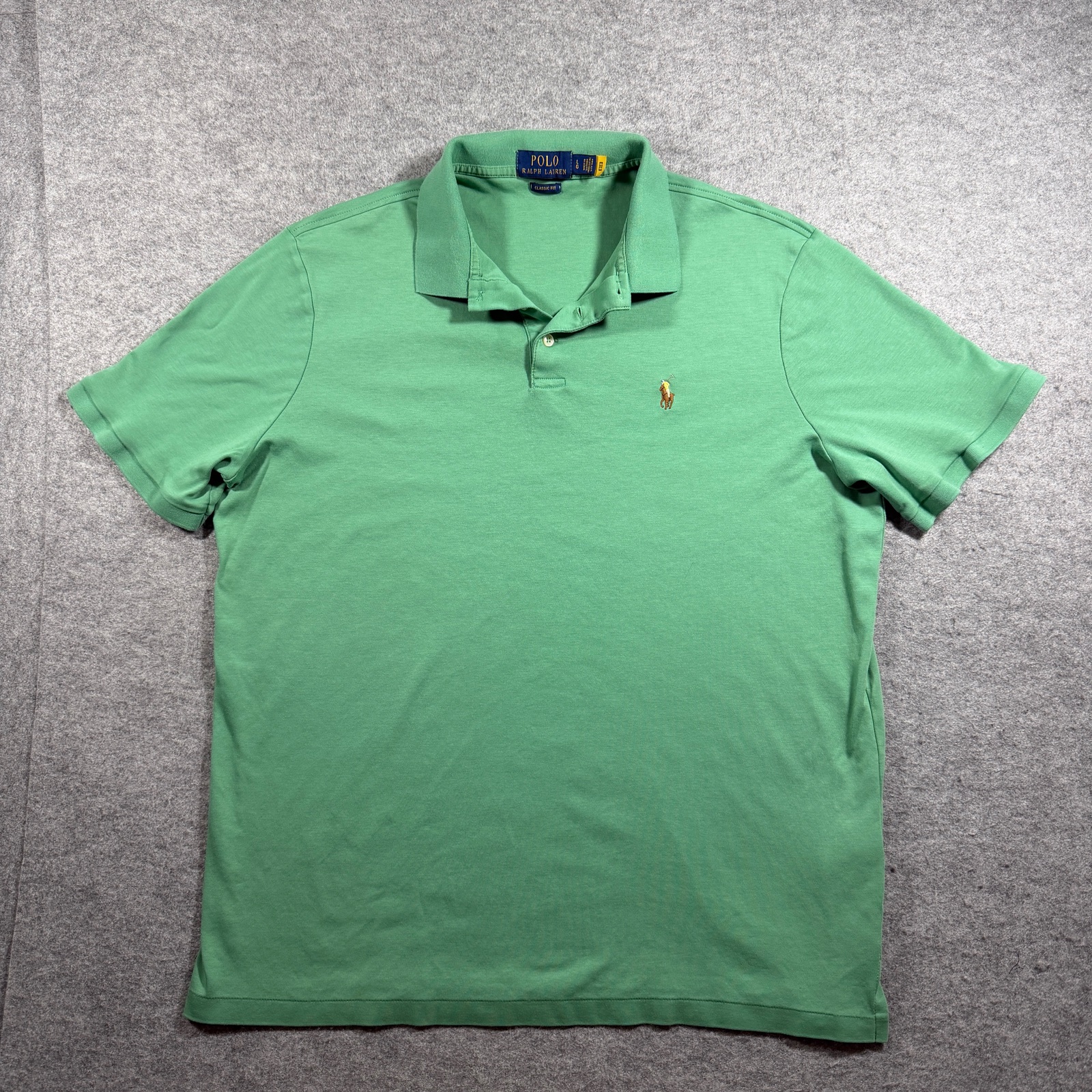 Polo Ralph Lauren Polo Shirt Mens L Green Classic Fit Soft Cotton Preppy Golf