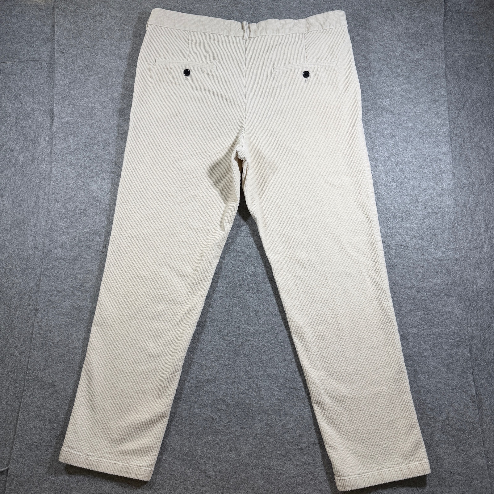 H&M Corduroy Pants Mens 36 Cream Straight Leg Regular Fit Preppy Casual Cotton thumbnail 2