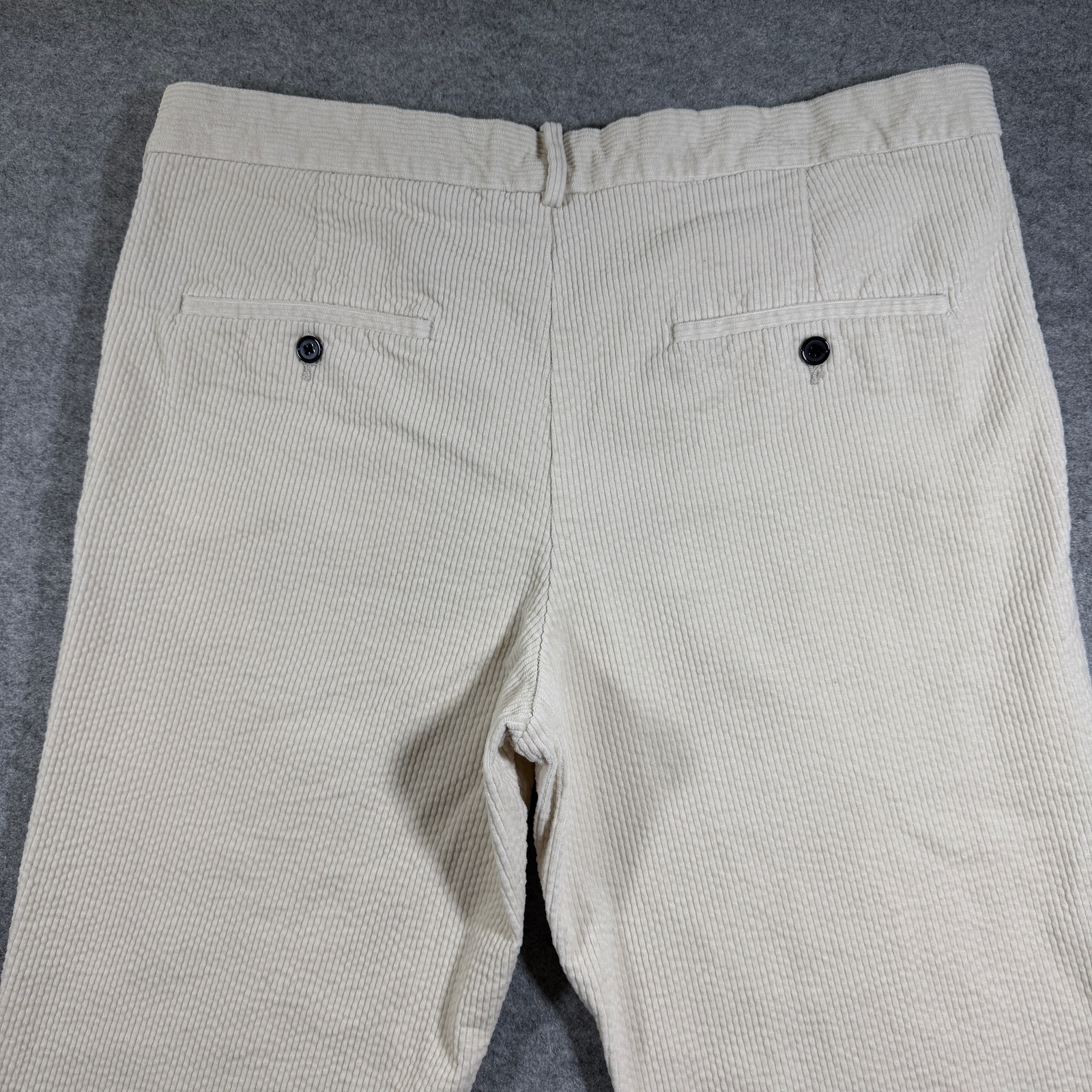 H&M Corduroy Pants Mens 36 Cream Straight Leg Regular Fit Preppy Casual Cotton thumbnail 3