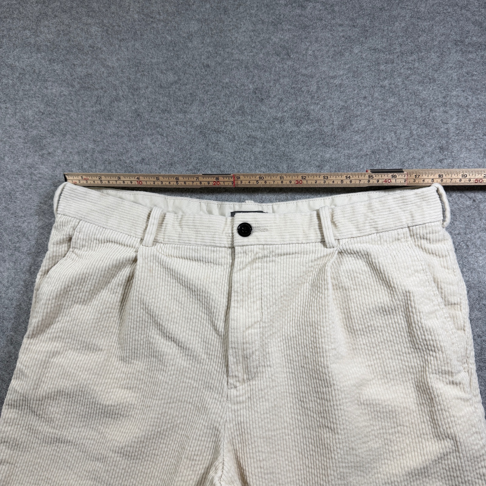 H&M Corduroy Pants Mens 36 Cream Straight Leg Regular Fit Preppy Casual Cotton thumbnail 6