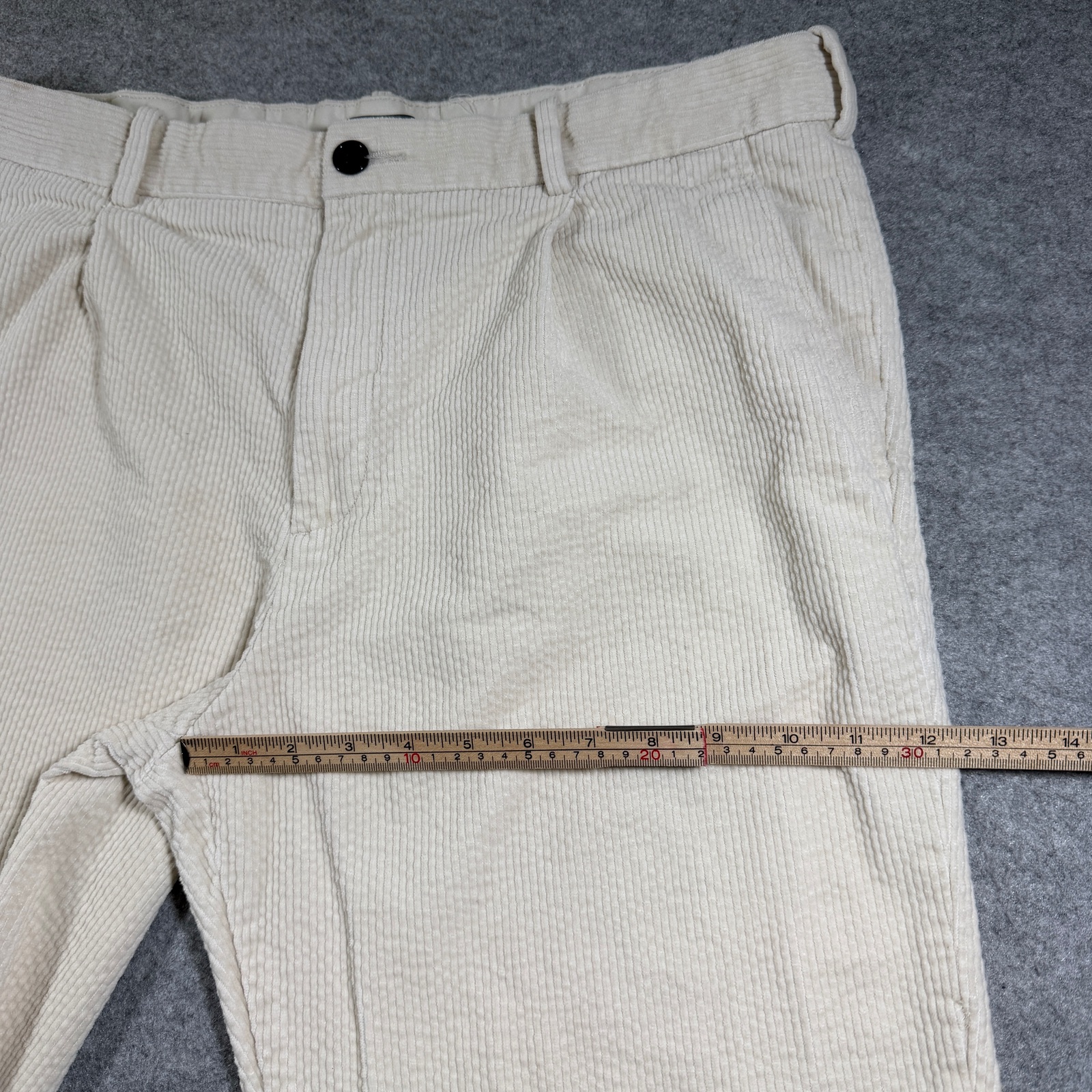 H&M Corduroy Pants Mens 36 Cream Straight Leg Regular Fit Preppy Casual Cotton thumbnail 8