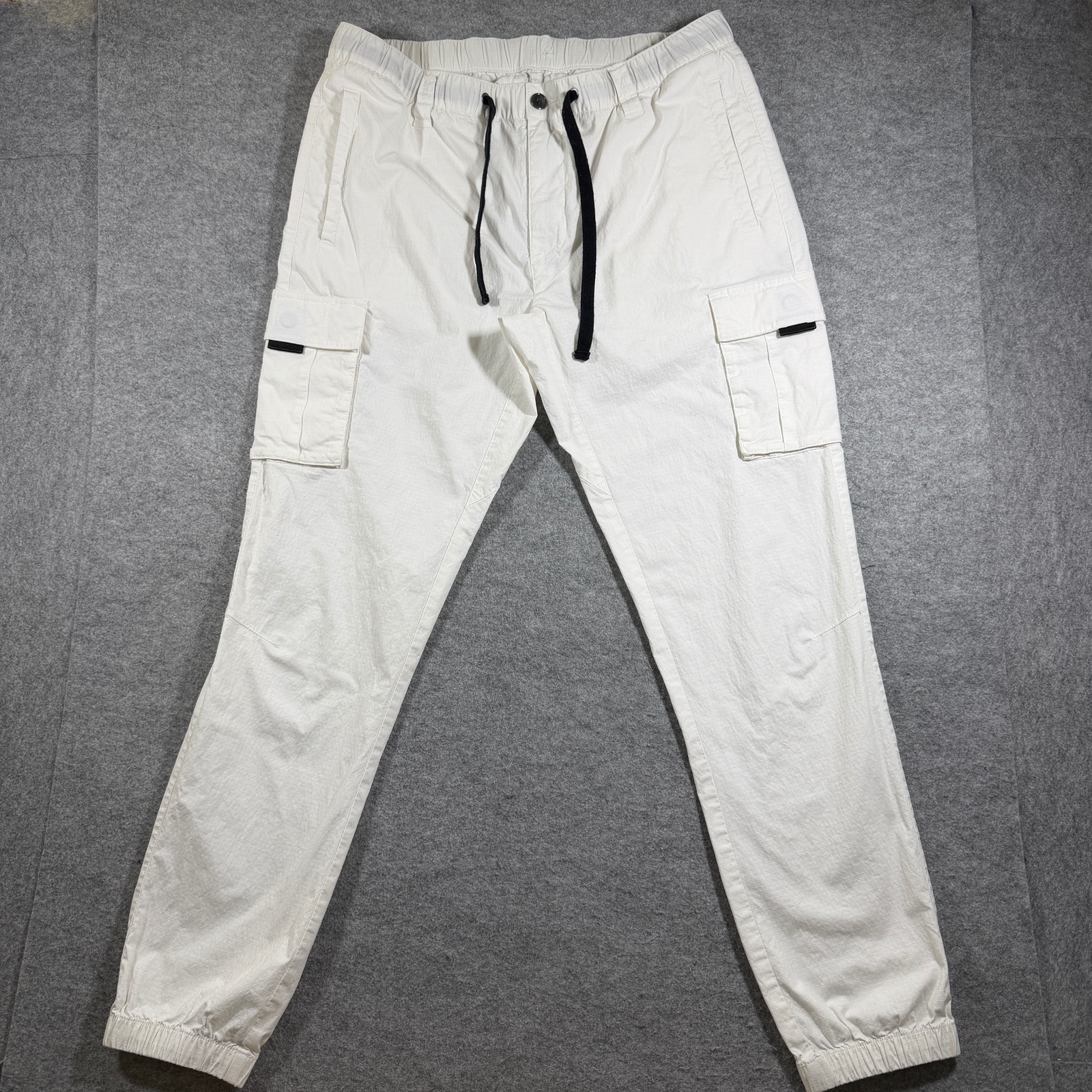 BYLT Division Cargo Jogger Pants Mens XL White Flap Pockets Lounge Drawstring