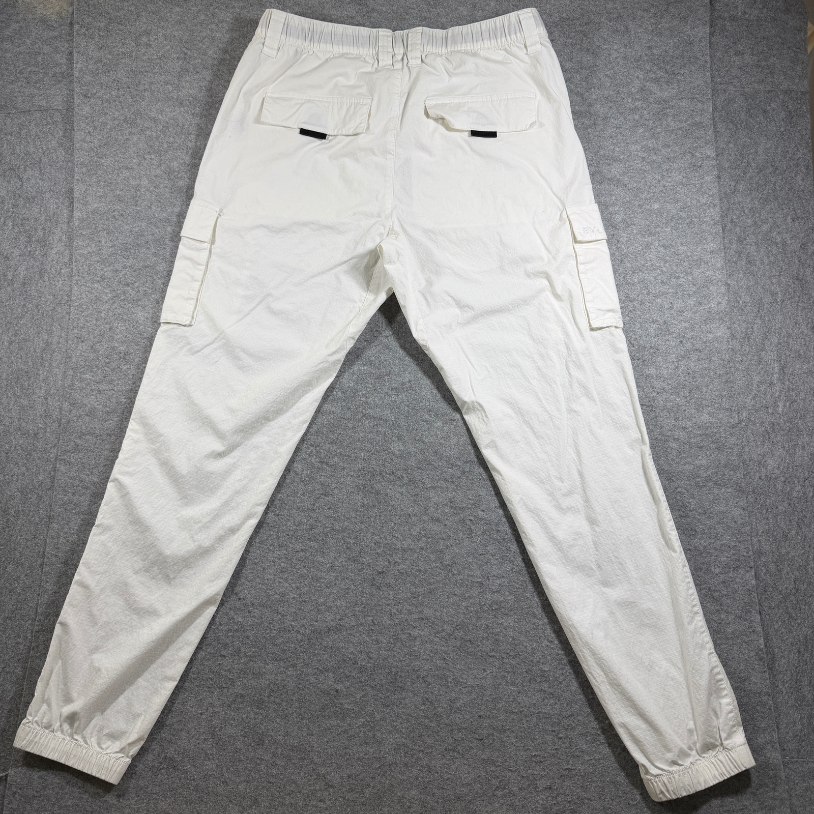 BYLT Division Cargo Jogger Pants Mens XL White Flap Pockets Lounge Drawstring thumbnail 2