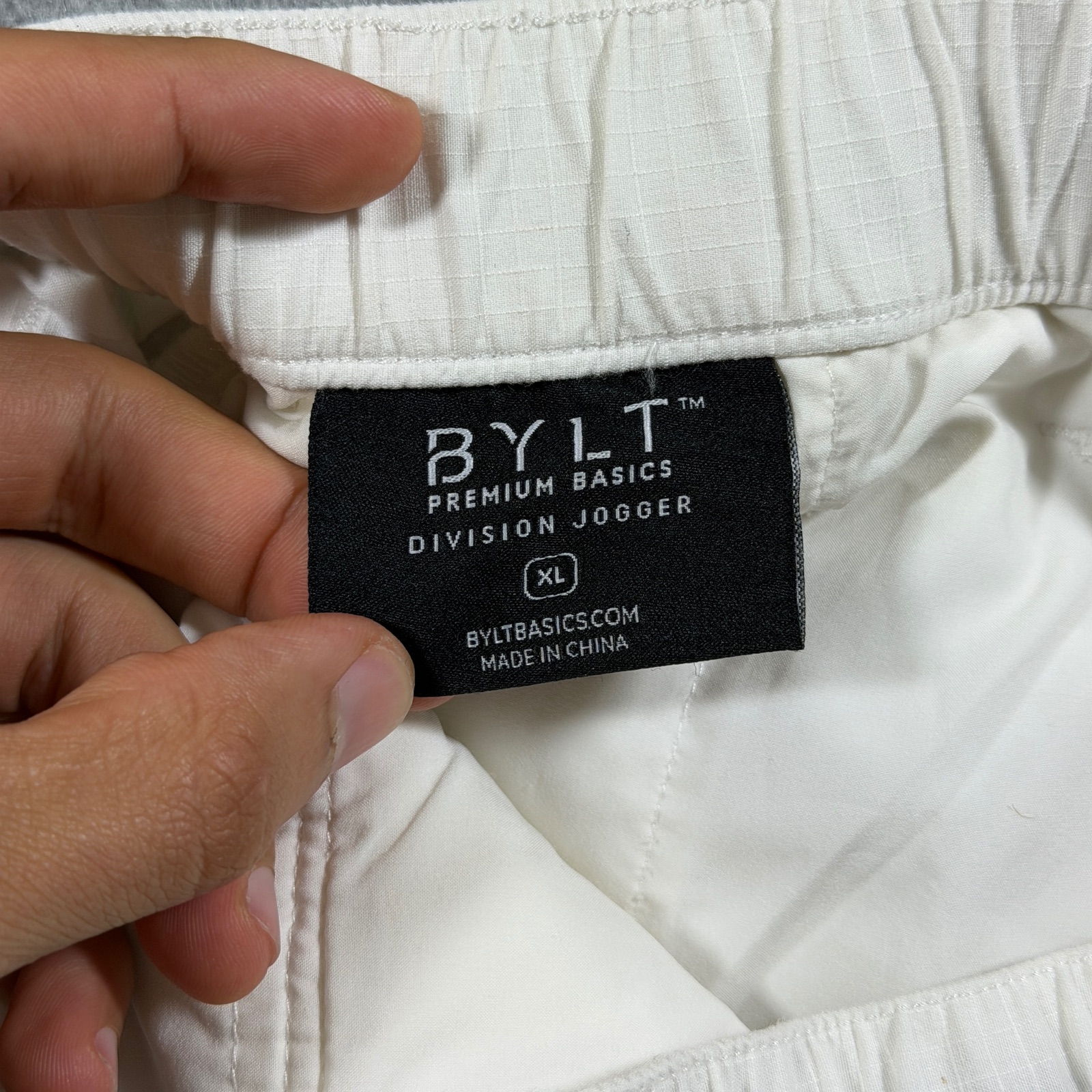 BYLT Division Cargo Jogger Pants Mens XL White Flap Pockets Lounge Drawstring thumbnail 4