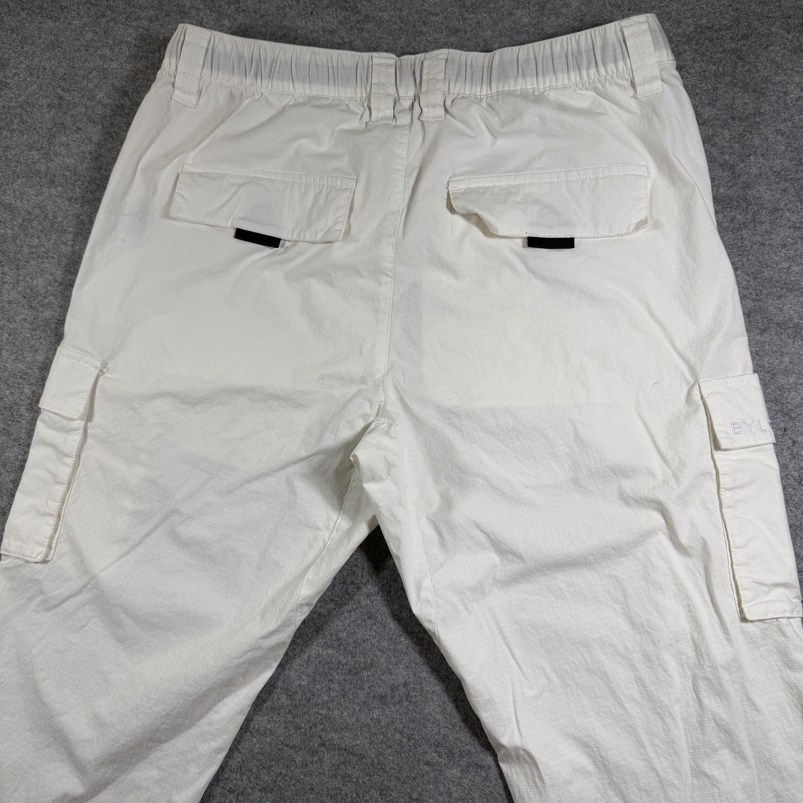 BYLT Division Cargo Jogger Pants Mens XL White Flap Pockets Lounge Drawstring thumbnail 5