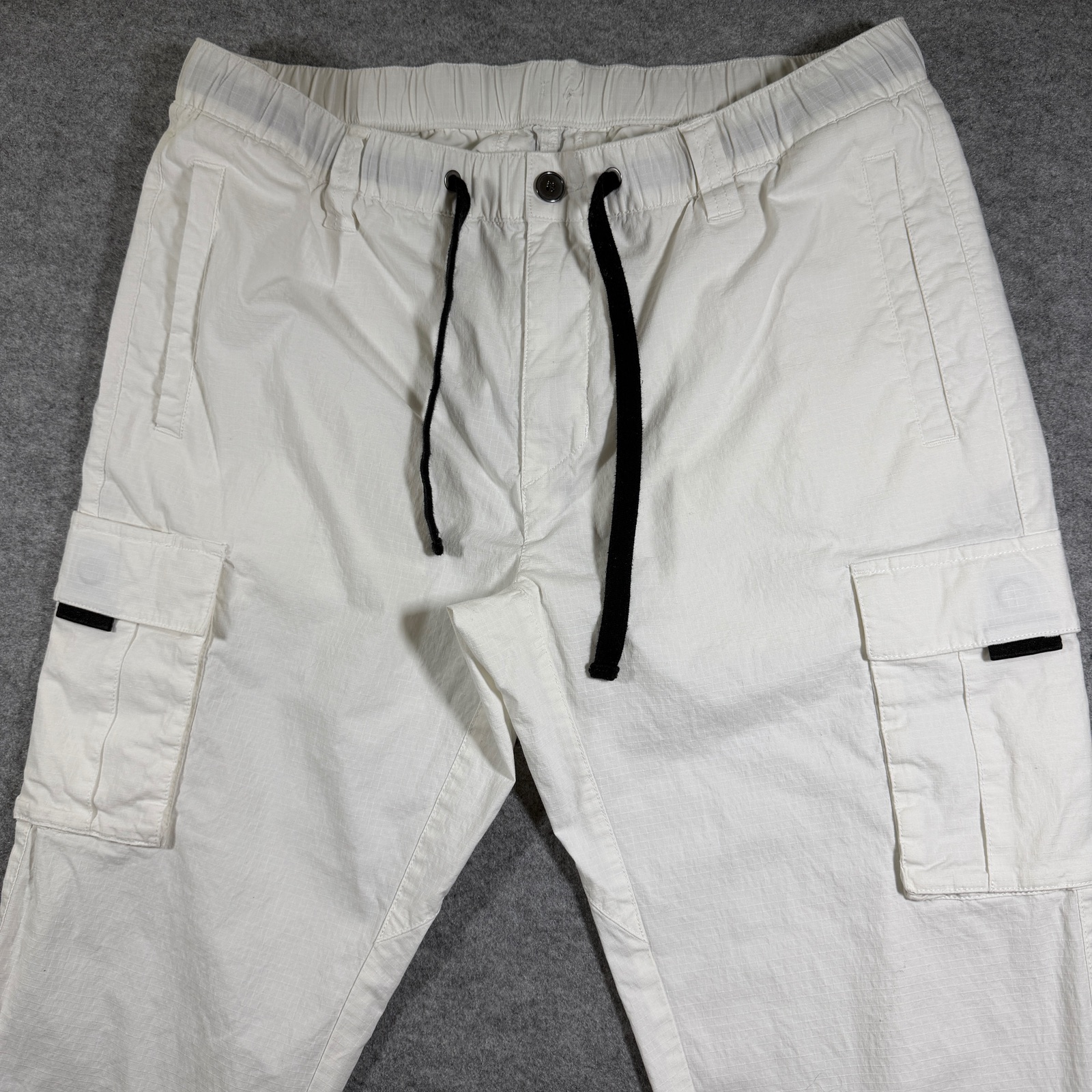 BYLT Division Cargo Jogger Pants Mens XL White Flap Pockets Lounge Drawstring thumbnail 6