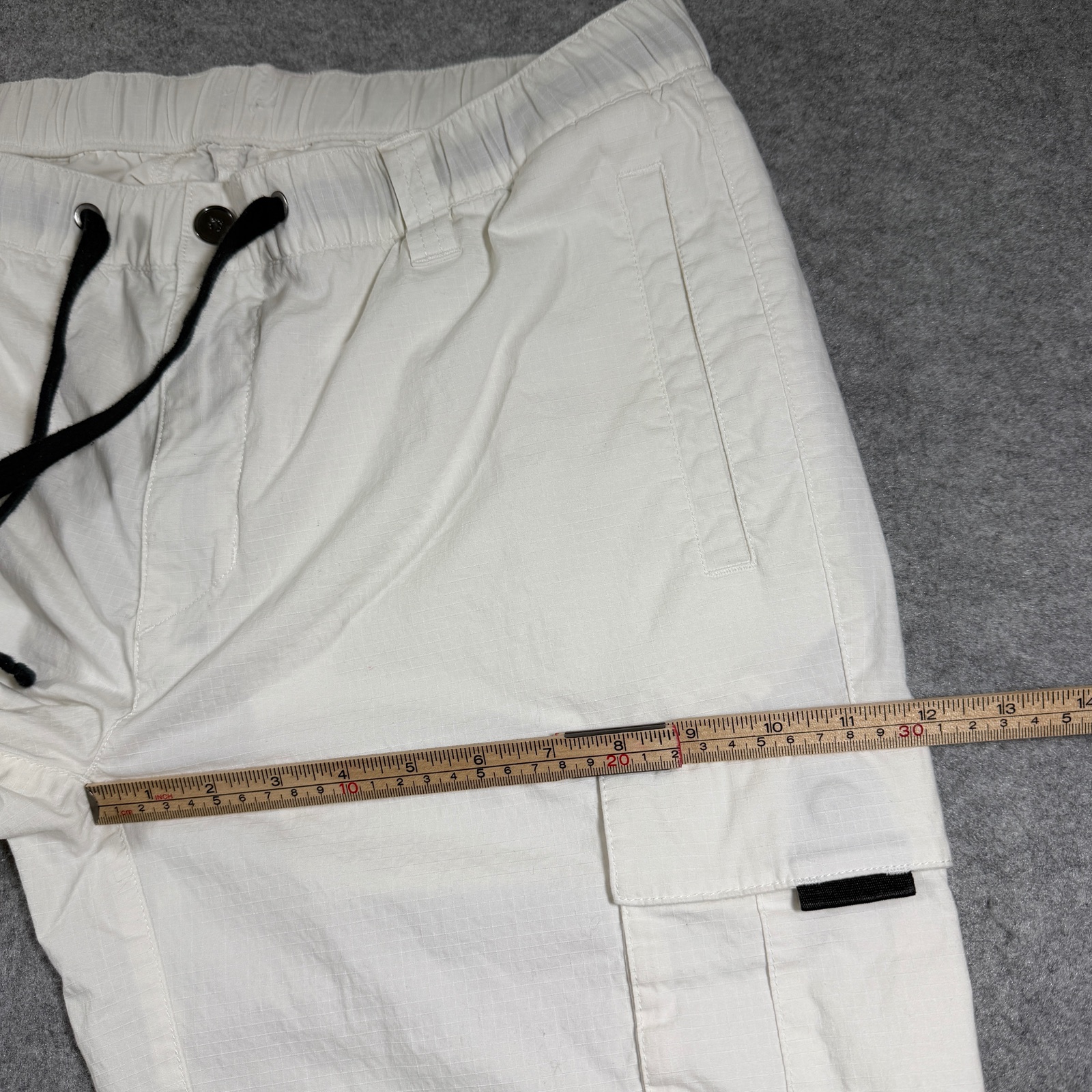 BYLT Division Cargo Jogger Pants Mens XL White Flap Pockets Lounge Drawstring thumbnail 9