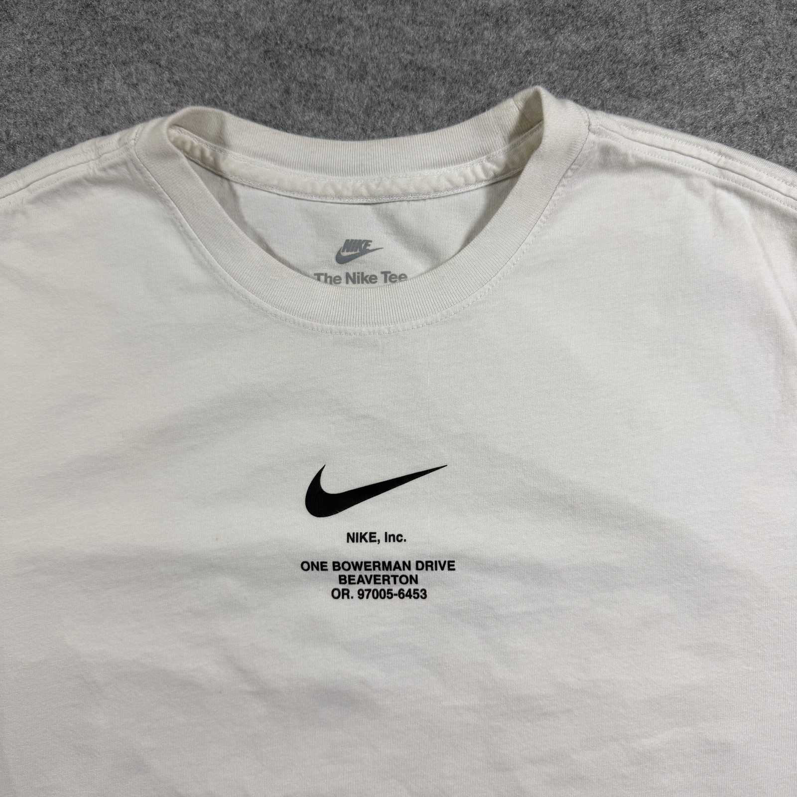 Nike Big Swoosh T Shirt Mens M White Beaverton Oregon Back Graphic Cotton Tee thumbnail 4