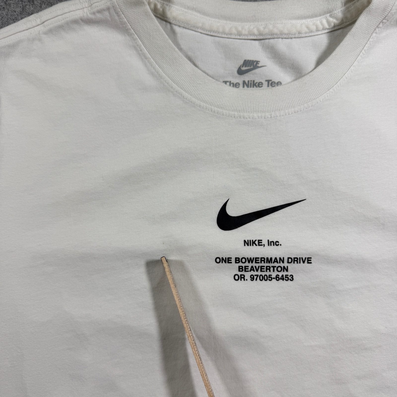 Nike Big Swoosh T Shirt Mens M White Beaverton Oregon Back Graphic Cotton Tee thumbnail 5