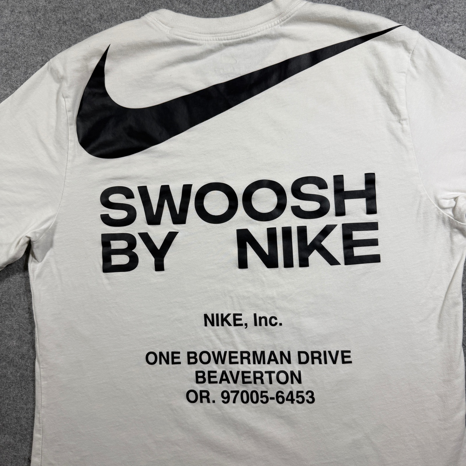 Nike Big Swoosh T Shirt Mens M White Beaverton Oregon Back Graphic Cotton Tee thumbnail 9