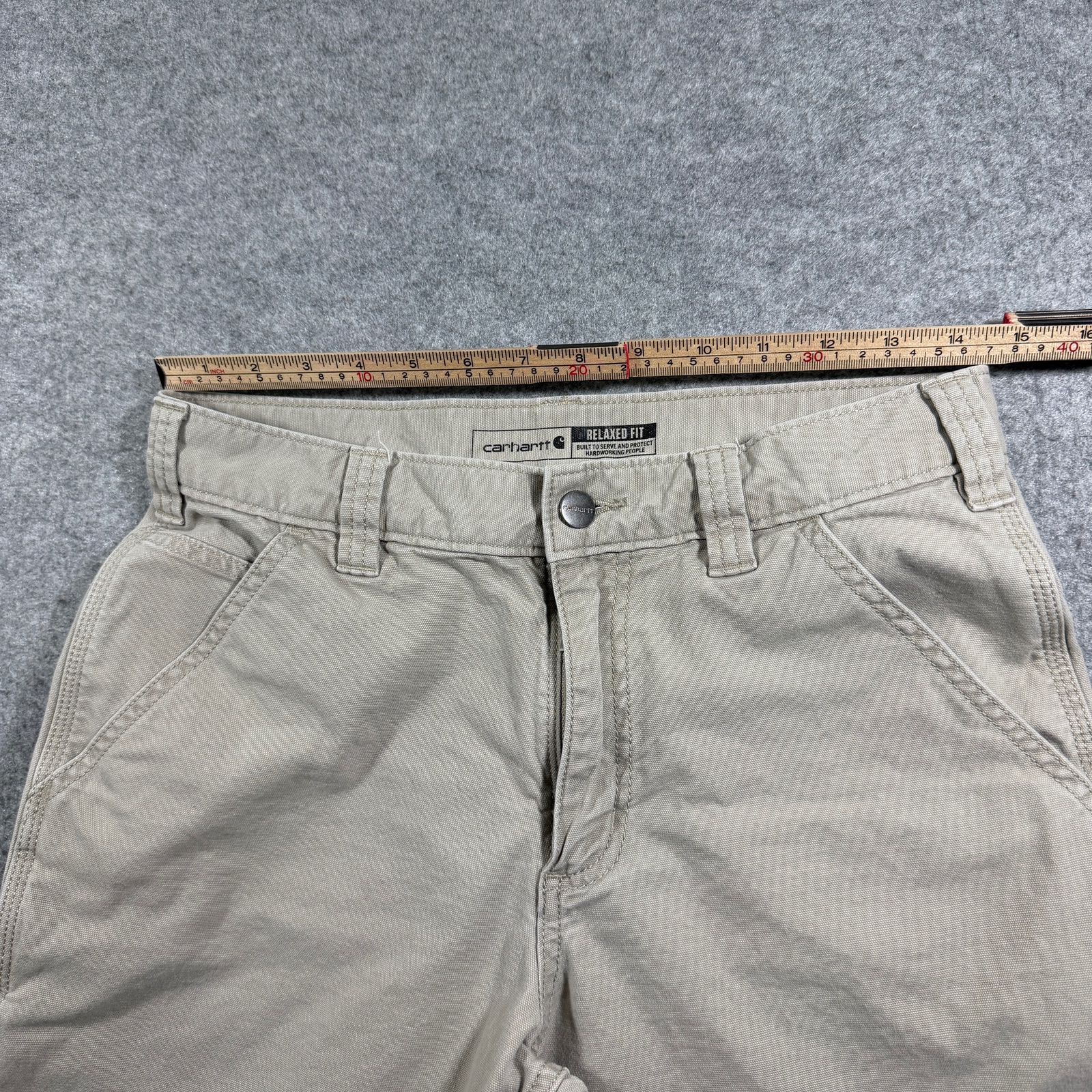 Carhartt Rugged Flex Shorts Mens 30 Khaki Relaxed Fit Carpenter Workwear Utility thumbnail 6