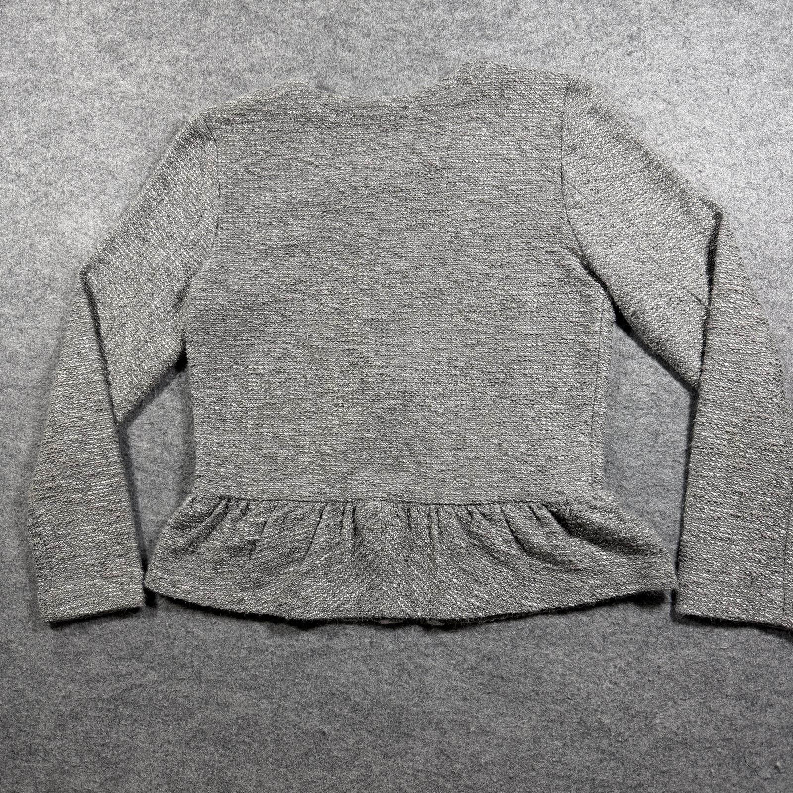 J.Crew Boucle Tweed Peplum Jacket Womens S Gray Full Zip Career Business Casual thumbnail 2
