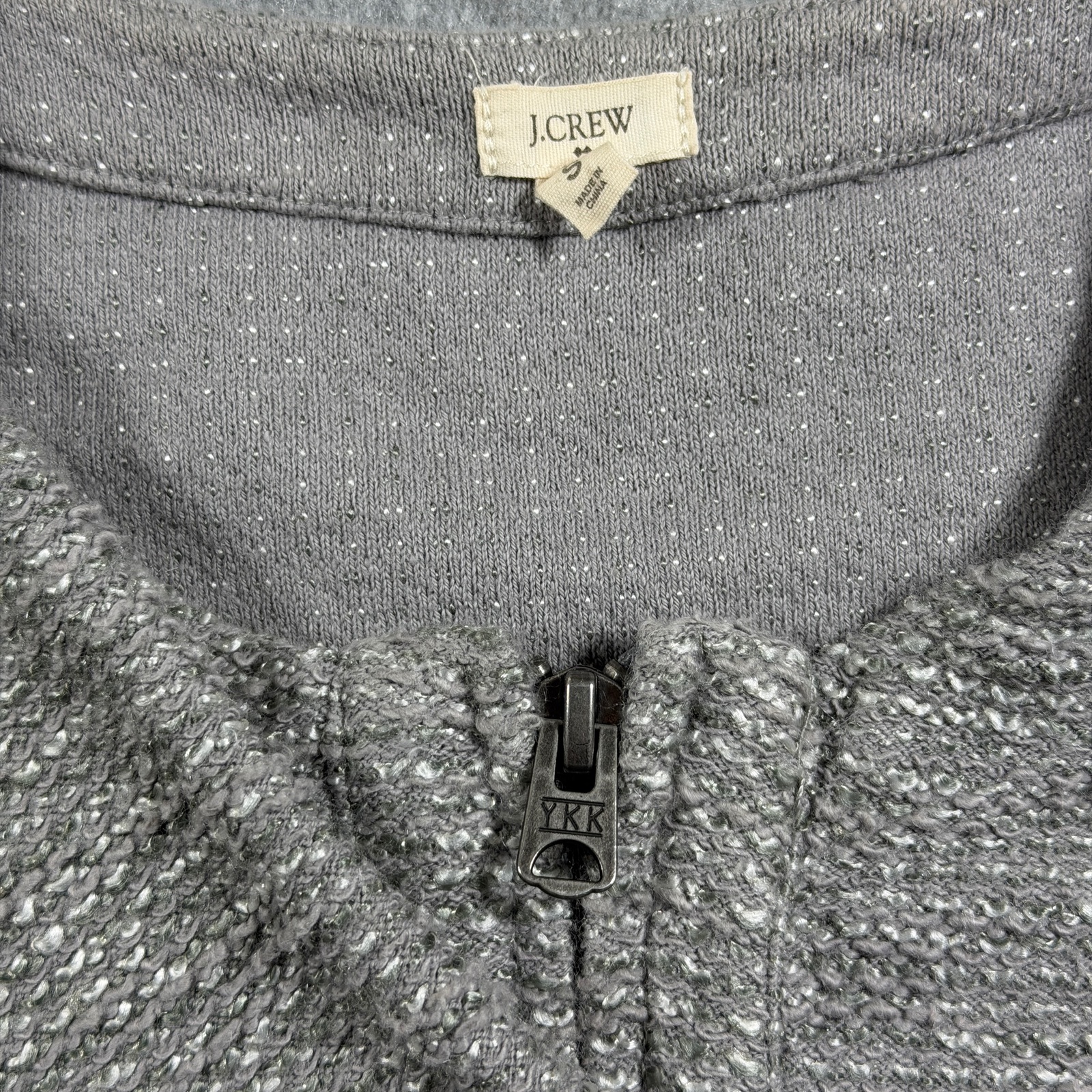 J.Crew Boucle Tweed Peplum Jacket Womens S Gray Full Zip Career Business Casual thumbnail 10
