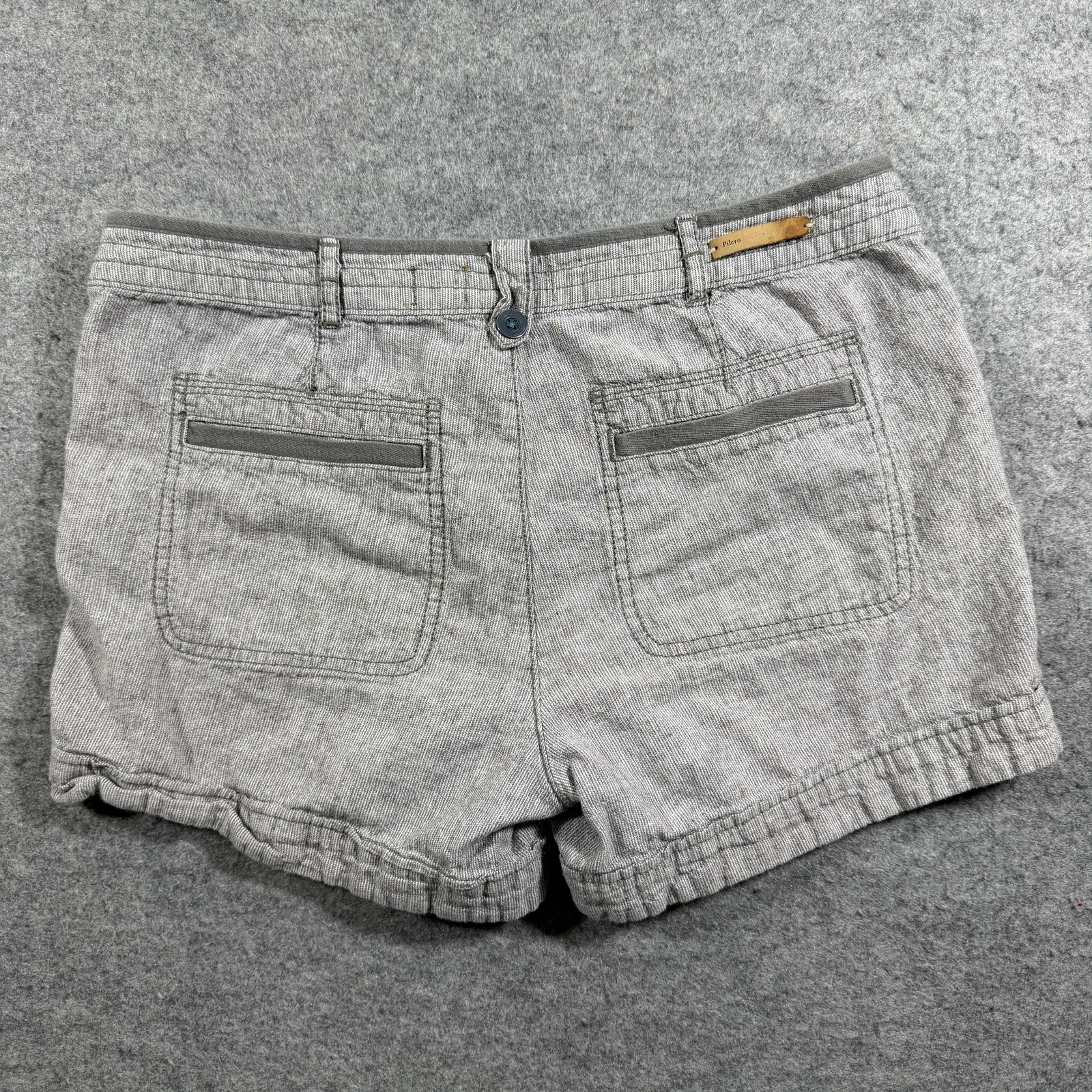 Pilcro And The Letterpress Shorts Womens 6 Gray Linen Cuffed Hem Casual Preppy thumbnail 2