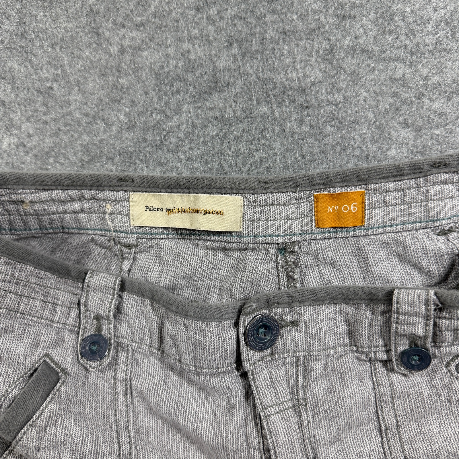 Pilcro And The Letterpress Shorts Womens 6 Gray Linen Cuffed Hem Casual Preppy thumbnail 4