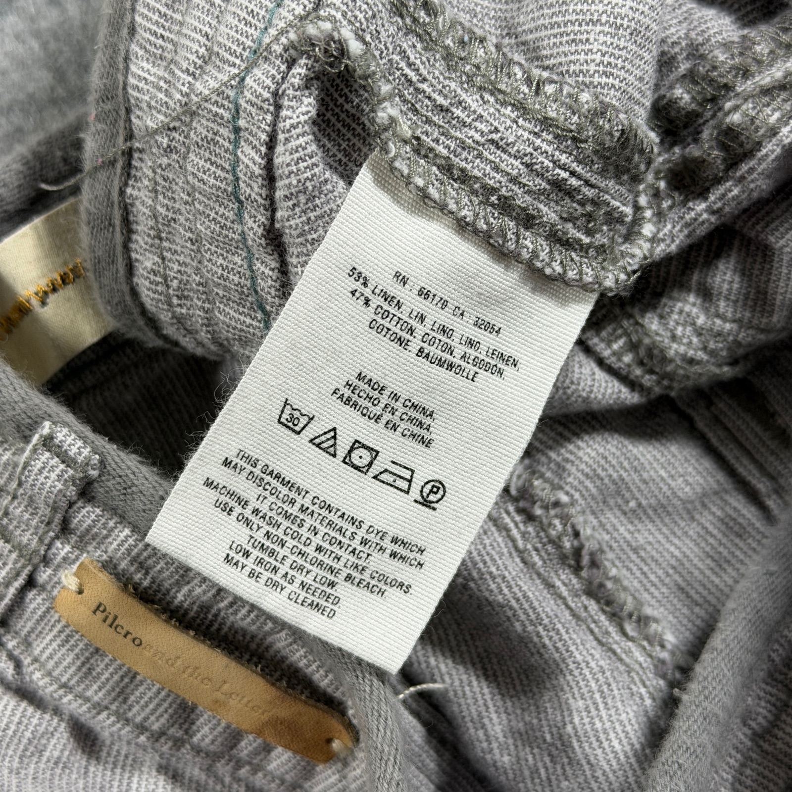 Pilcro And The Letterpress Shorts Womens 6 Gray Linen Cuffed Hem Casual Preppy thumbnail 5