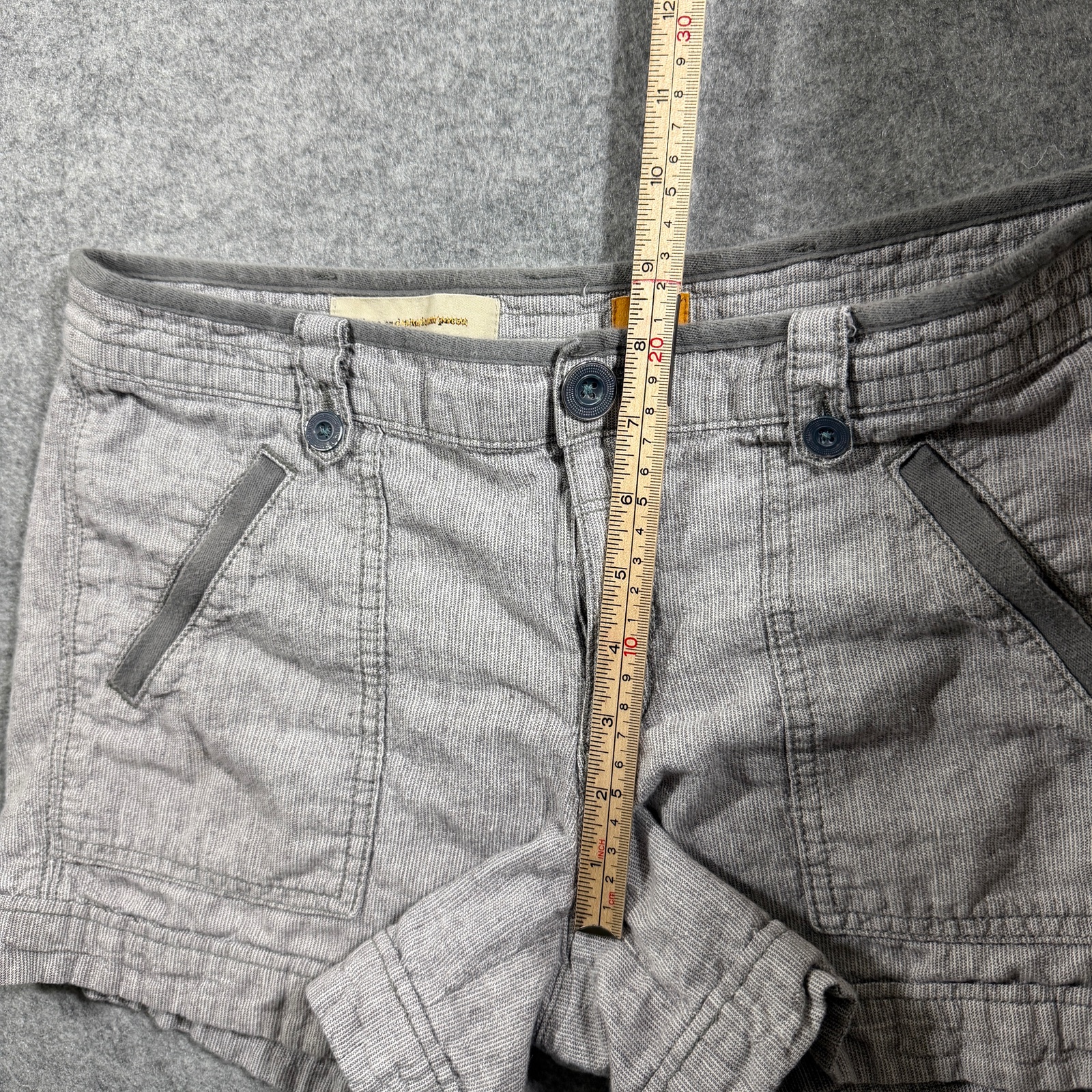 Pilcro And The Letterpress Shorts Womens 6 Gray Linen Cuffed Hem Casual Preppy thumbnail 8