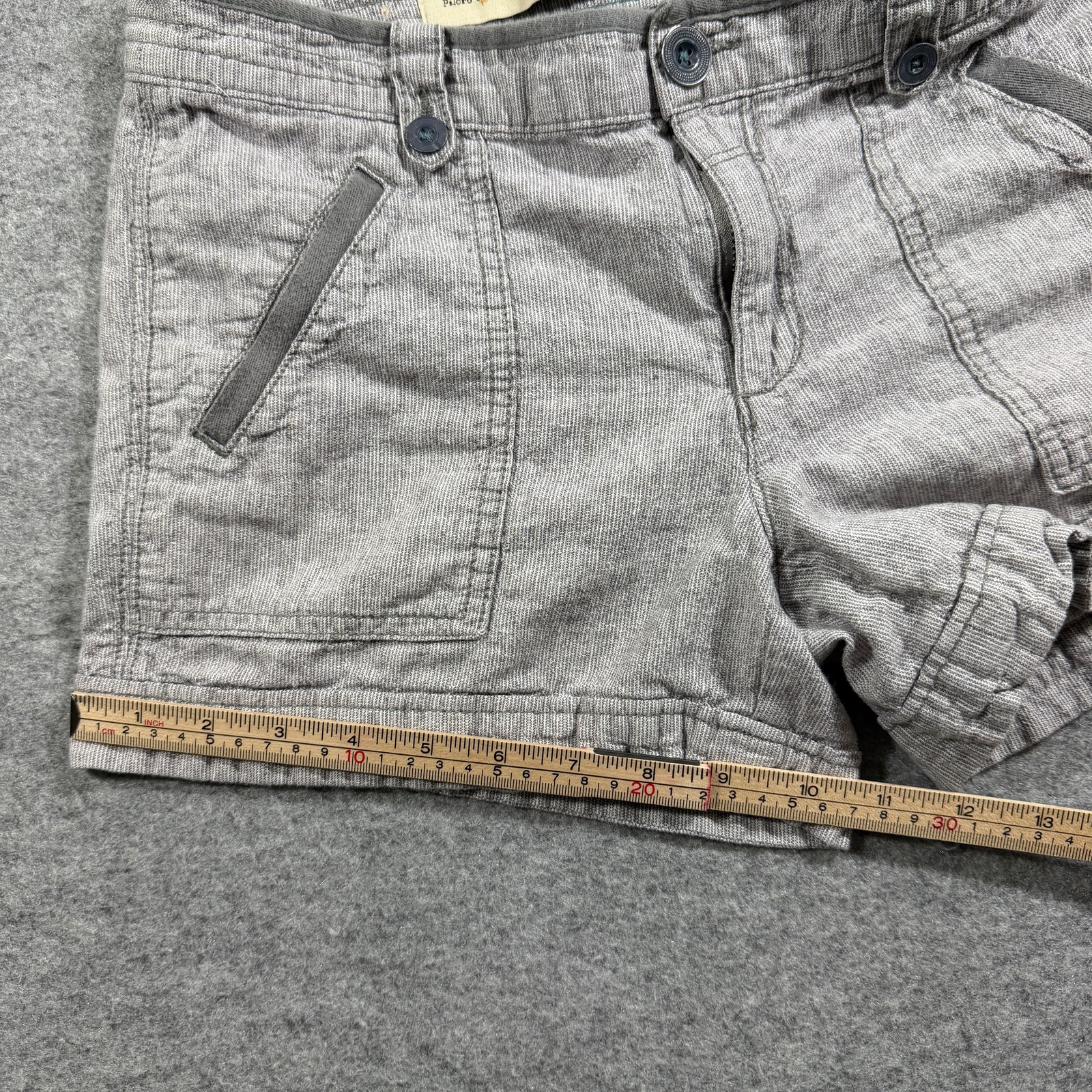 Pilcro And The Letterpress Shorts Womens 6 Gray Linen Cuffed Hem Casual Preppy thumbnail 9