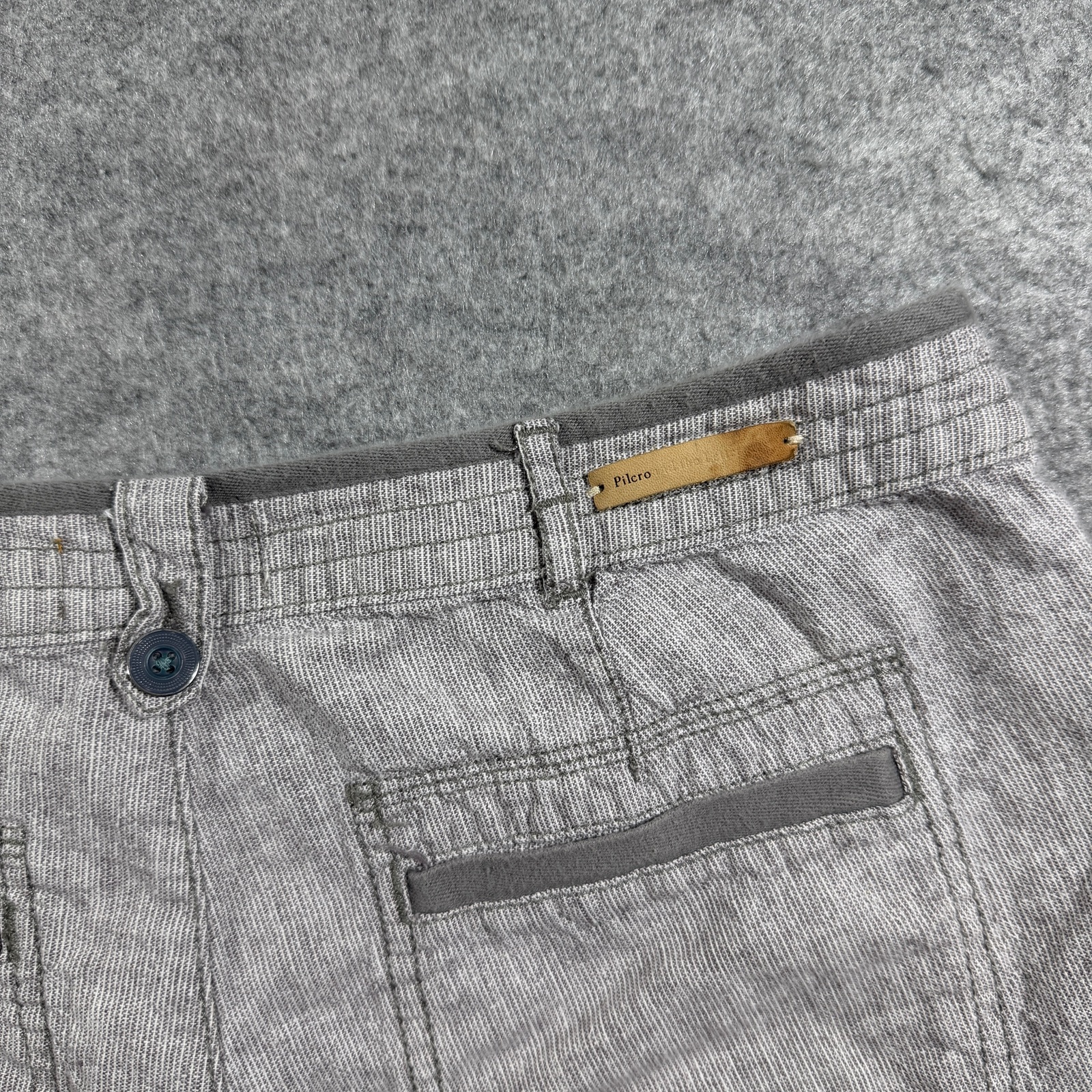 Pilcro And The Letterpress Shorts Womens 6 Gray Linen Cuffed Hem Casual Preppy thumbnail 11