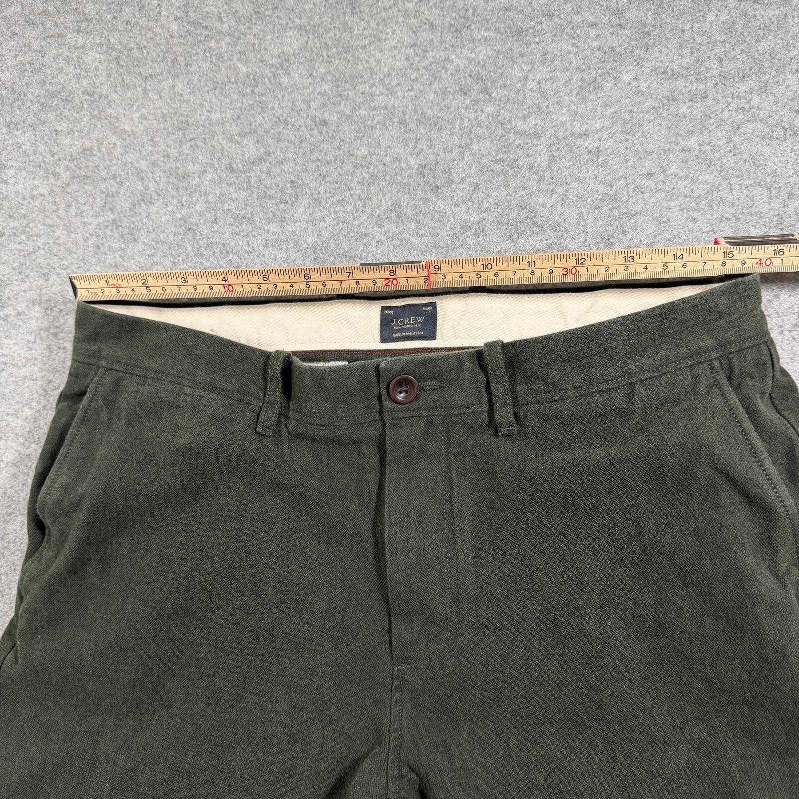 J.Crew 484 Chino Pants Mens 32x34 Olive Brushed Cotton Twill Slim Fit Preppy thumbnail 7