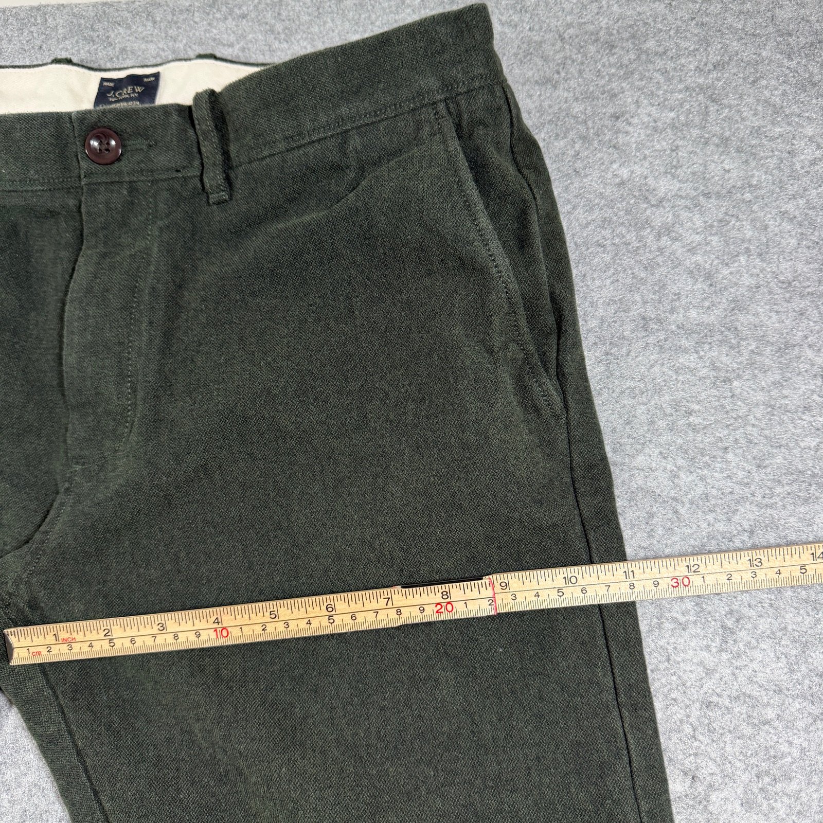 J.Crew 484 Chino Pants Mens 32x34 Olive Brushed Cotton Twill Slim Fit Preppy thumbnail 9