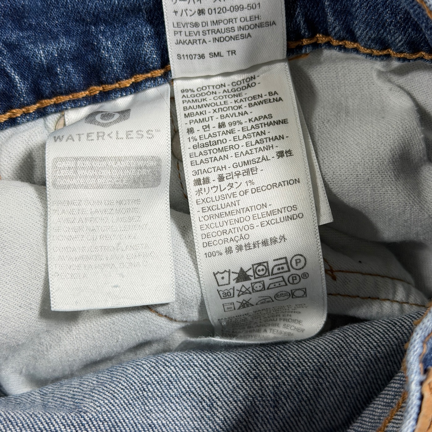 Levi's 505 Jeans Mens 44x28 Blue Medium Wash Denim Straight Leg Red Tab Cotton thumbnail 10