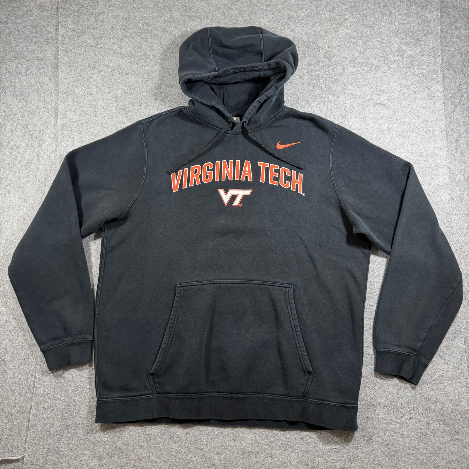 Nike Virginia Tech Hokies Club Fleece Hoodie Mens XL Black Soft Drawstring