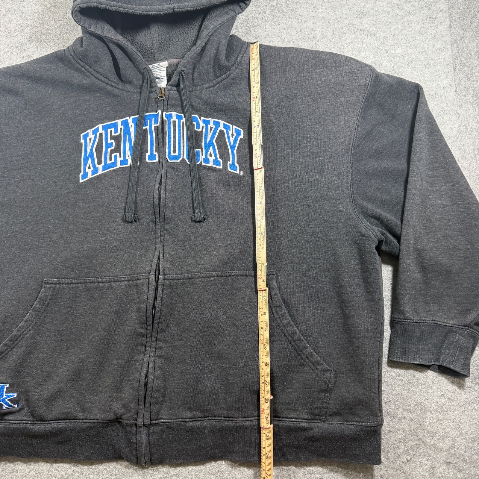 Kentucky Wildcats UK Full Zip Hoodie Mens 3XL Black Fleece Lined Drawstring NCAA thumbnail 6