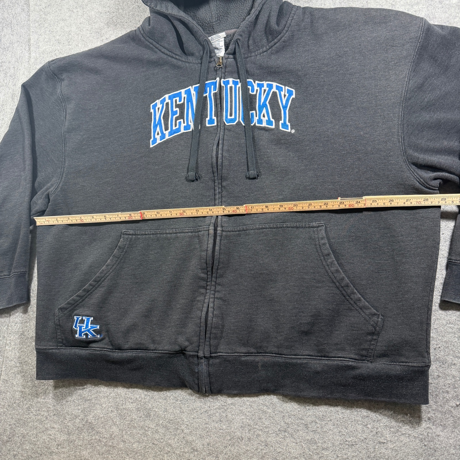 Kentucky Wildcats UK Full Zip Hoodie Mens 3XL Black Fleece Lined Drawstring NCAA thumbnail 7