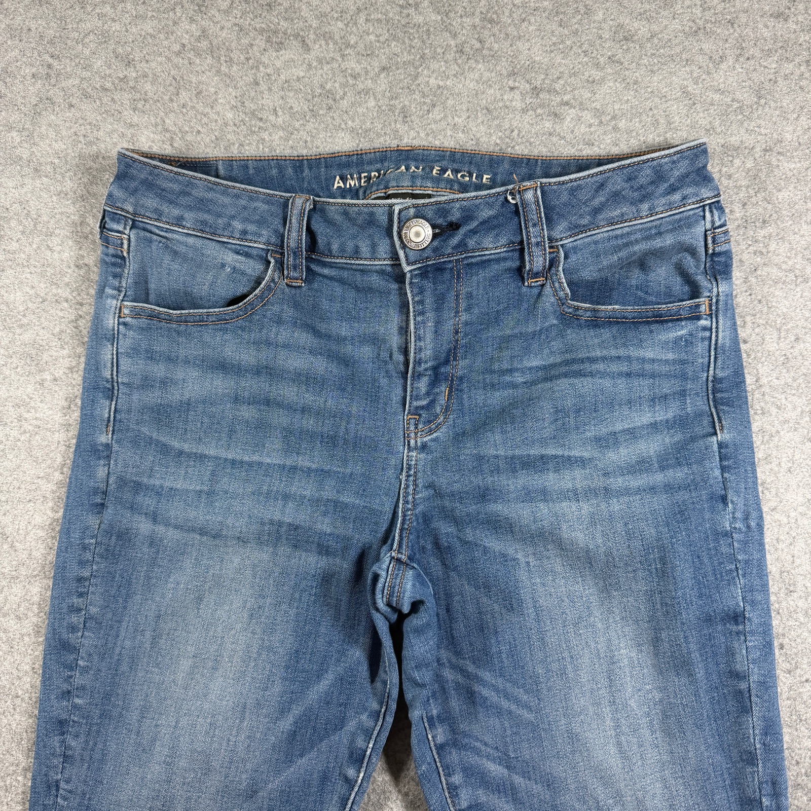 American Eagle Next Level Stretch Skinny Jeans Womens 10 Blue Denim Jegging Fit thumbnail 5
