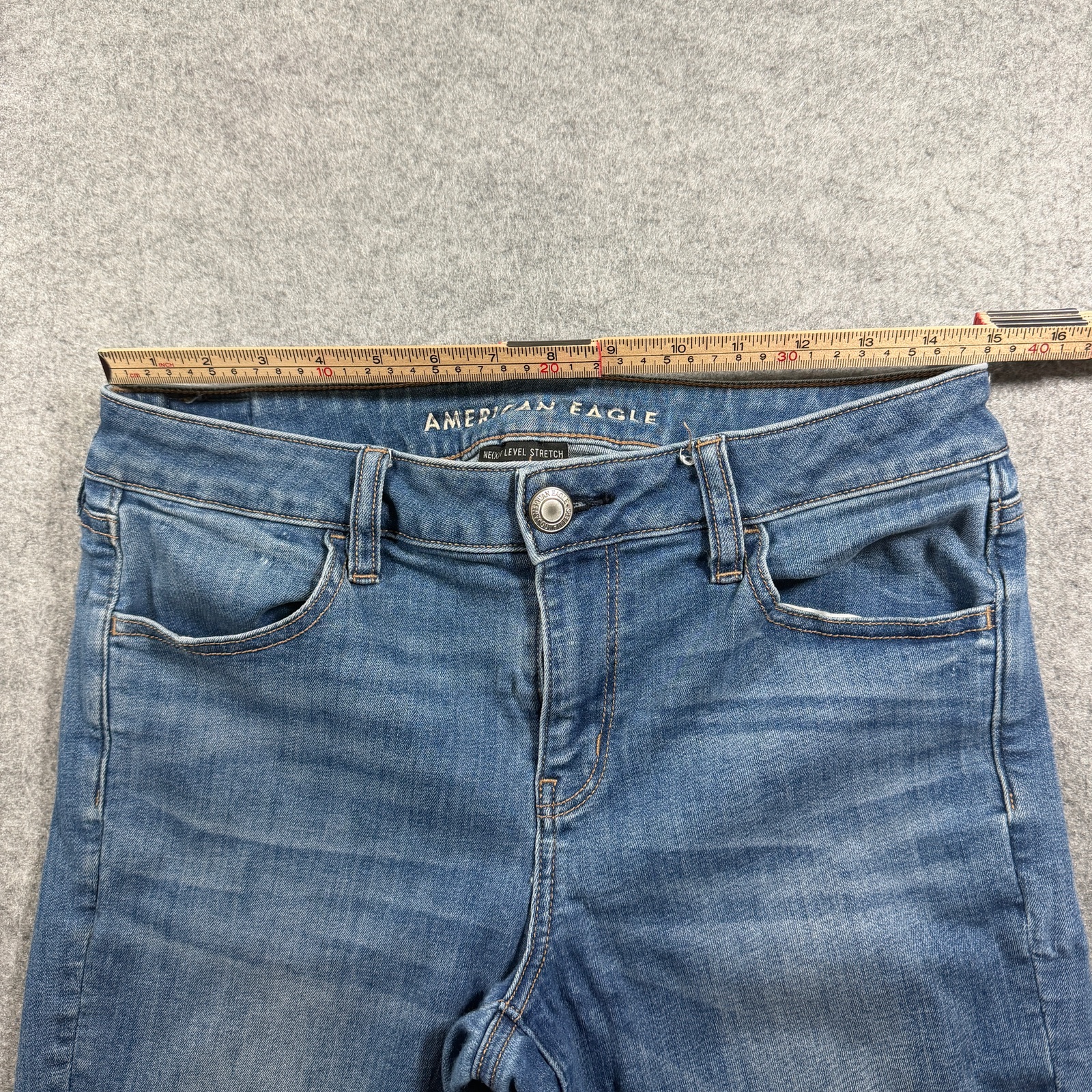 American Eagle Next Level Stretch Skinny Jeans Womens 10 Blue Denim Jegging Fit thumbnail 6