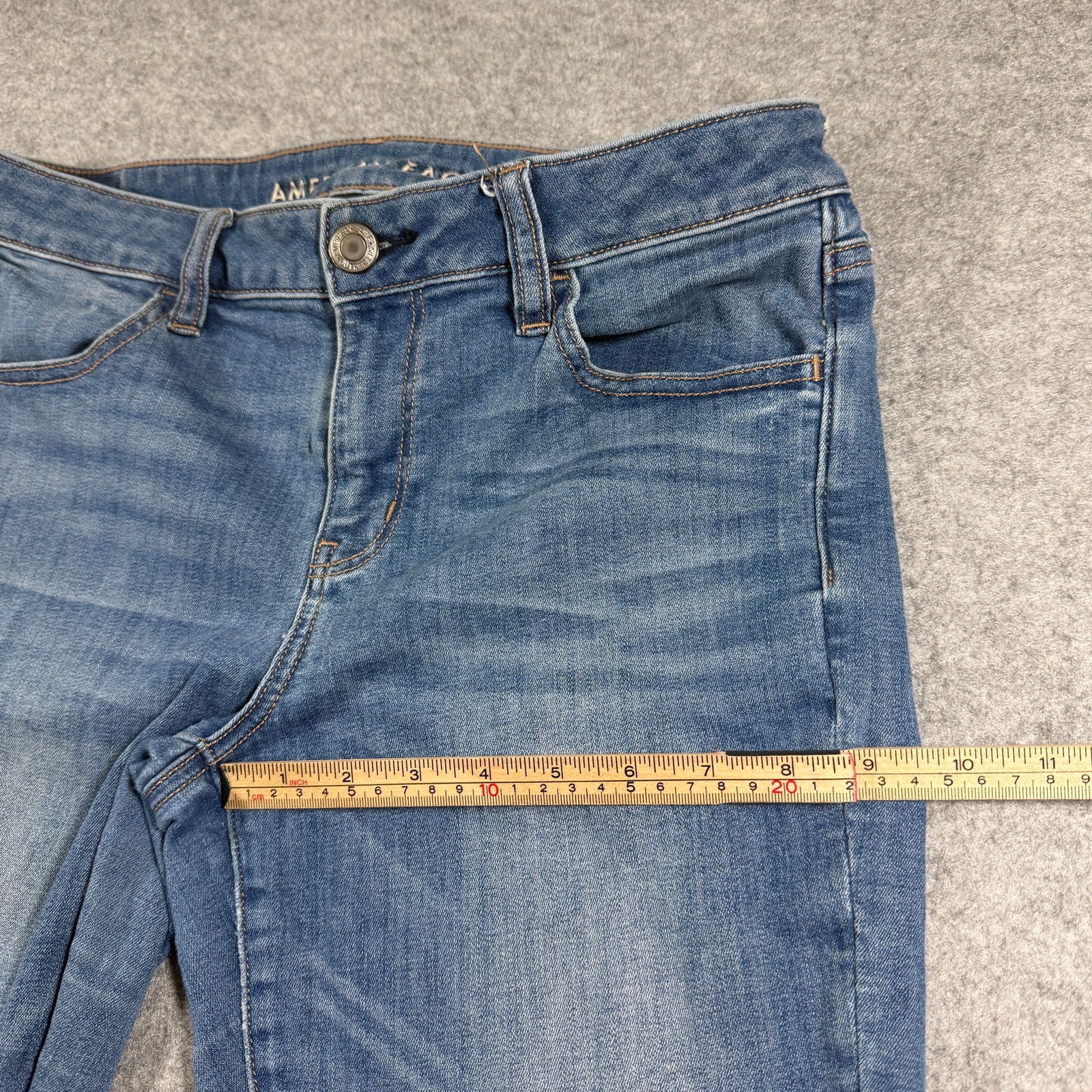 American Eagle Next Level Stretch Skinny Jeans Womens 10 Blue Denim Jegging Fit thumbnail 8