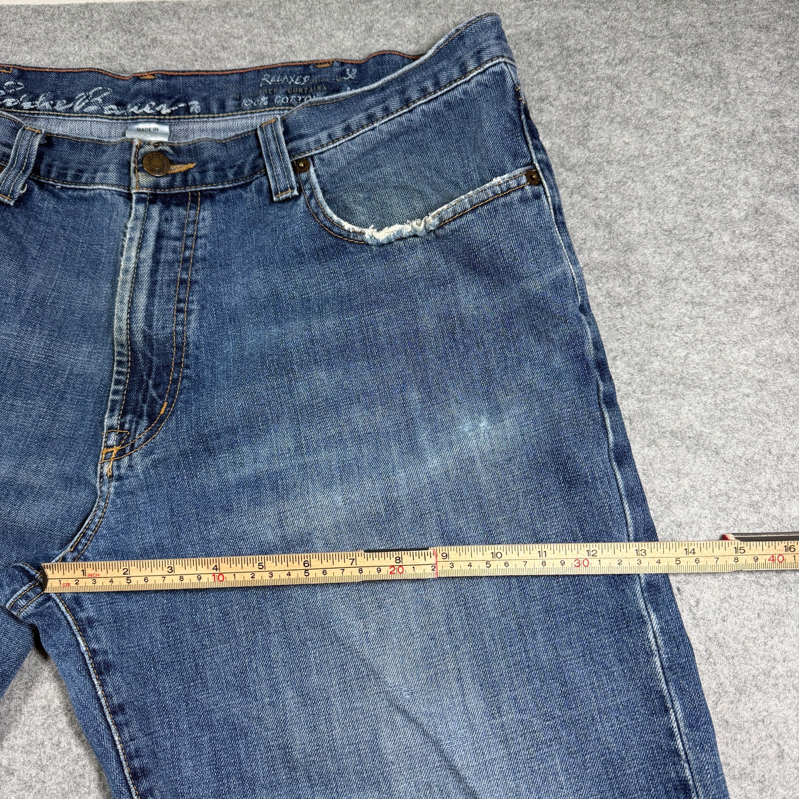 Vintage Eddie Bauer Denim Jeans Mens 38x32 Relaxed Fit Medium Wash Distressed thumbnail 9