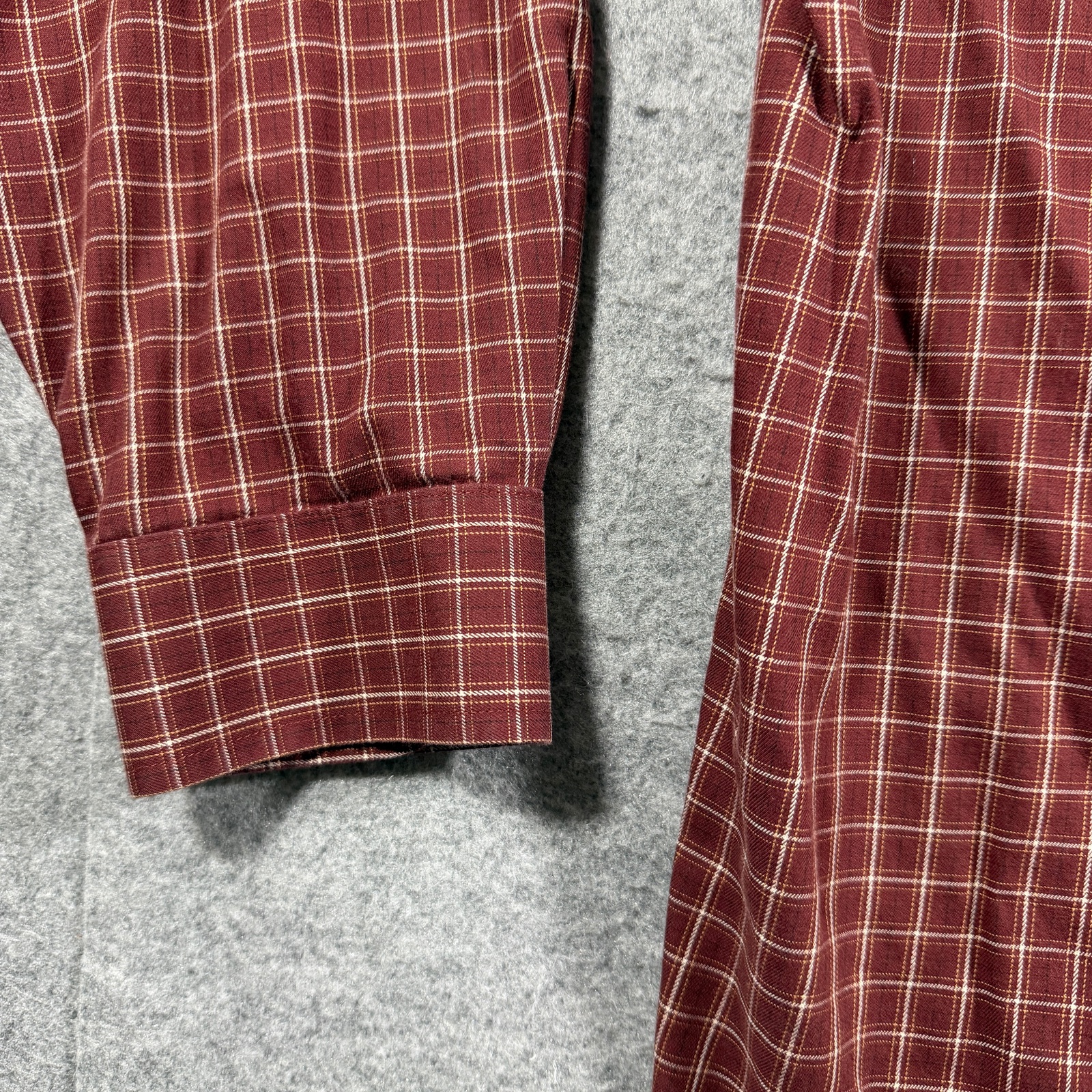 L.L.Bean Button Down Shirt Mens XL Tall Burgundy Plaid Wrinkle Resistant Cotton thumbnail 9