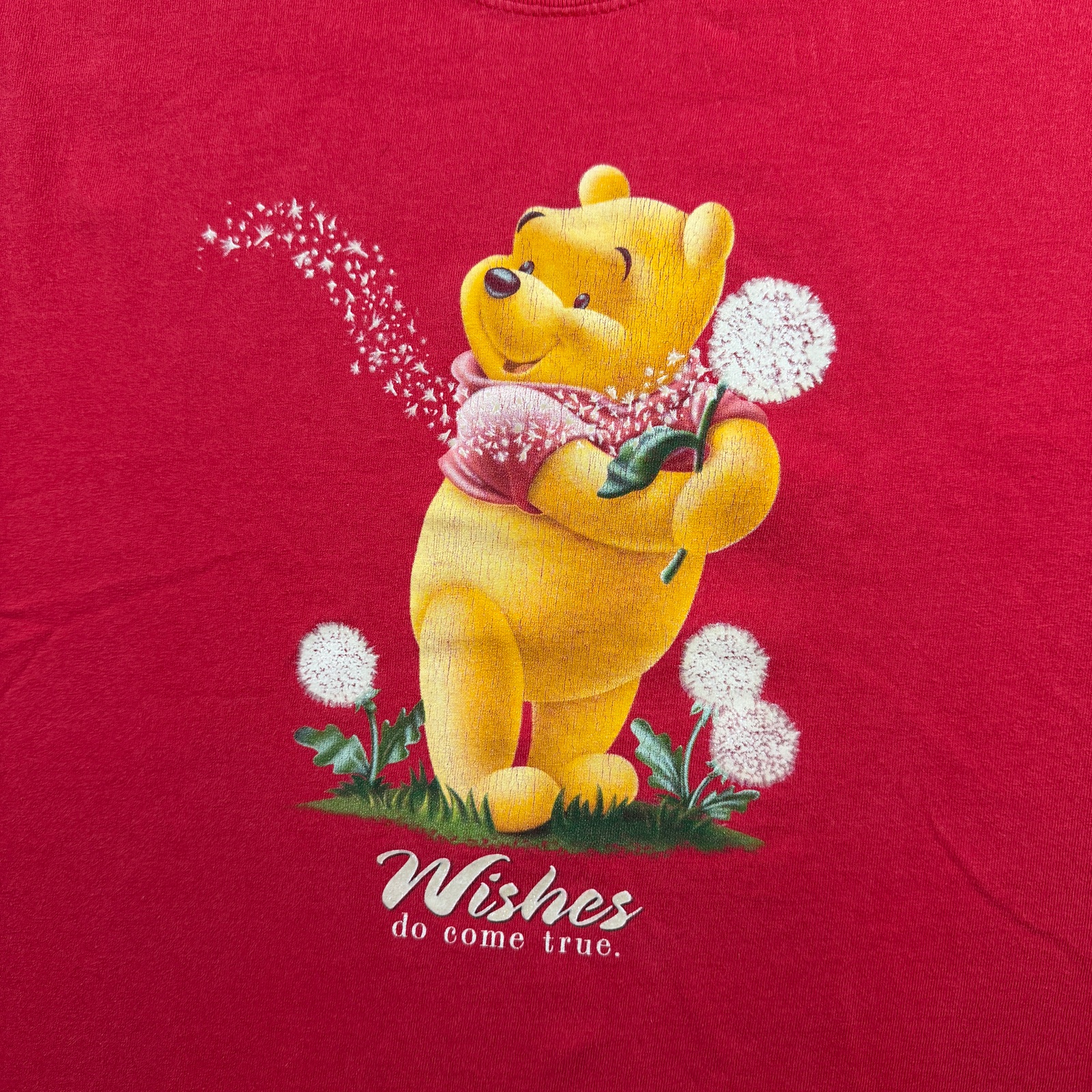 Disney Store T Shirt Womens M Red Winnie Pooh Wishes Holiday Graphic Cotton Tee thumbnail 3
