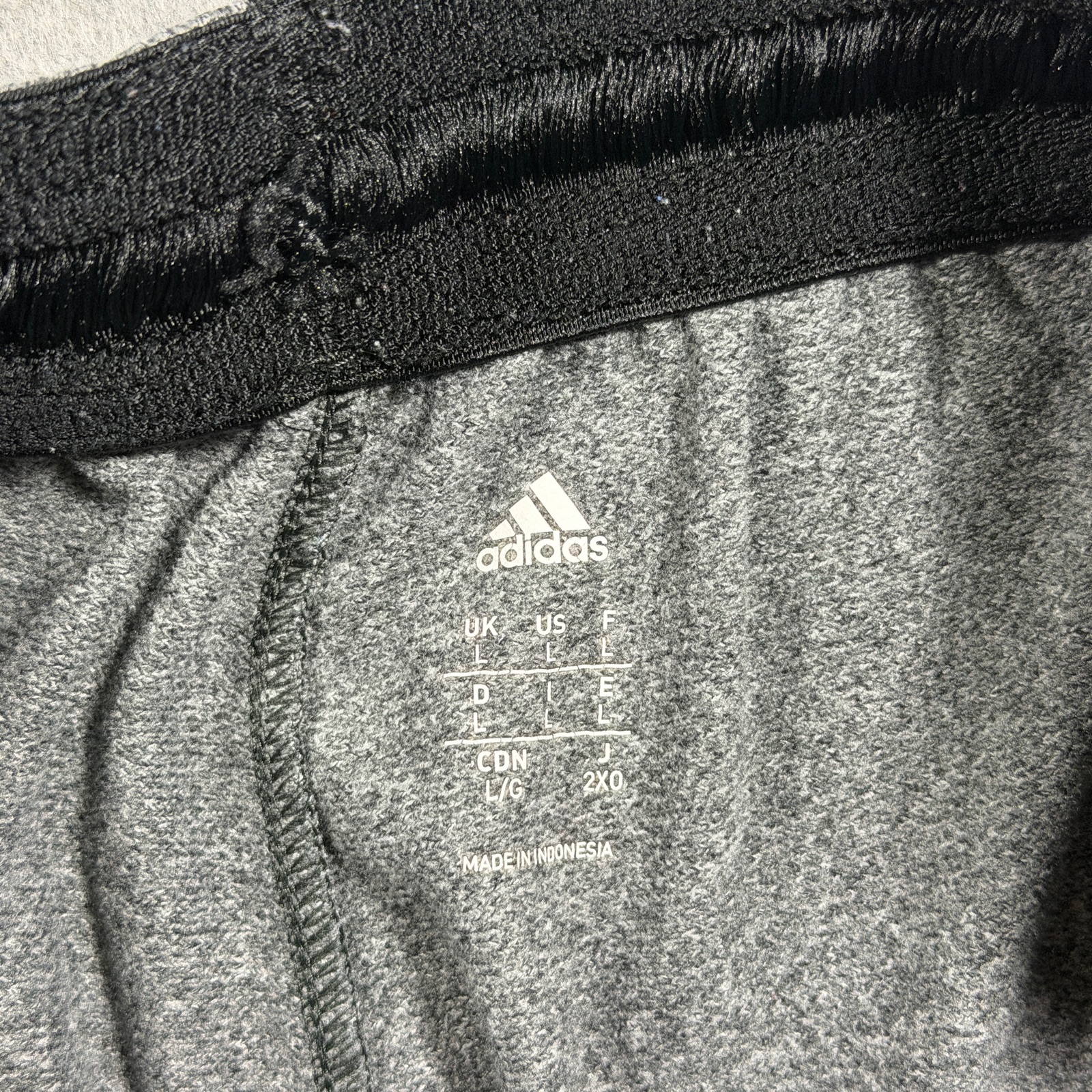 Adidas Joggers Mens L Heather Gray Black 3 Stripe Tapered Lounge Athletic thumbnail 4